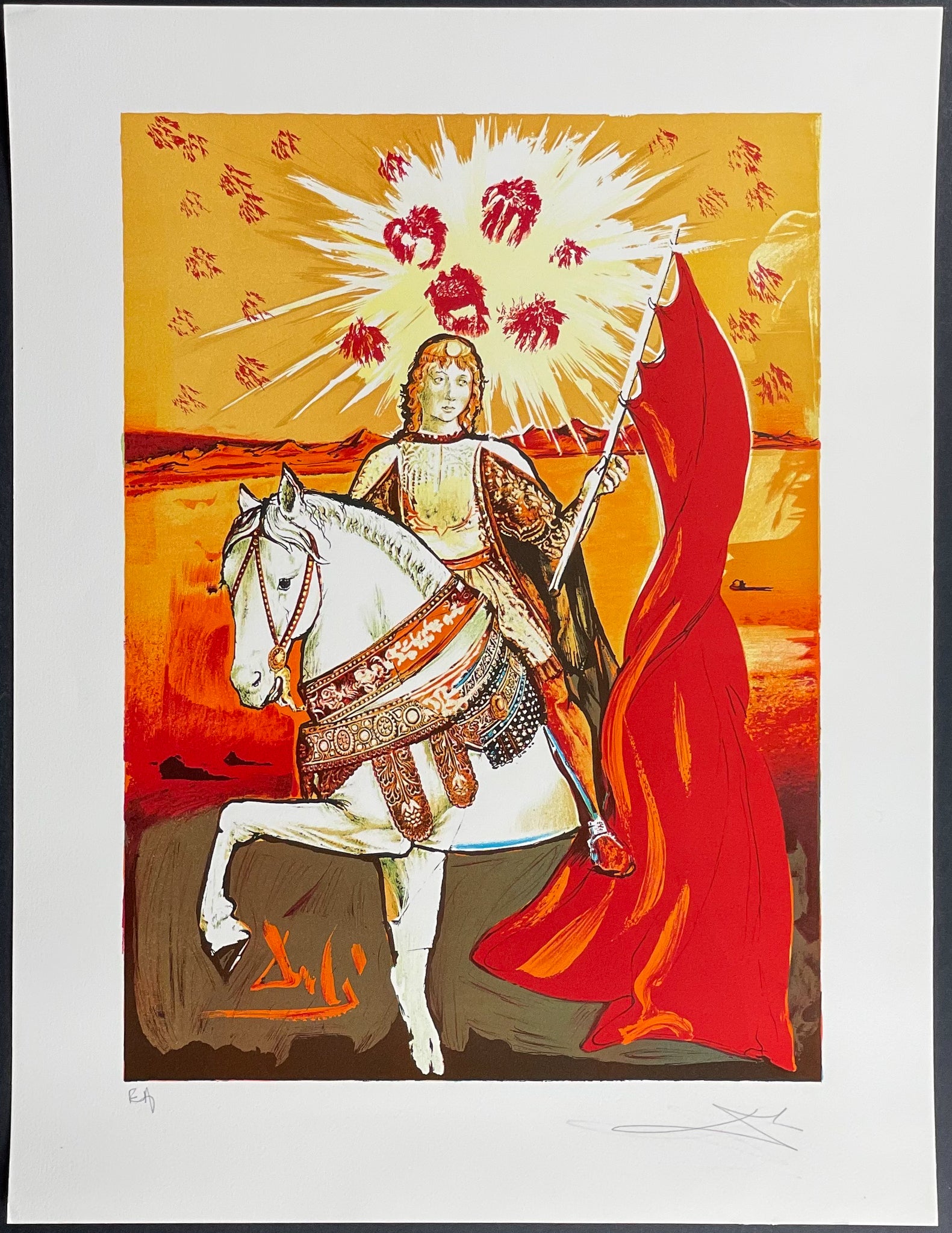 After Salvador Dali - The Golden Knight, part of the Tarot Series (Signed)