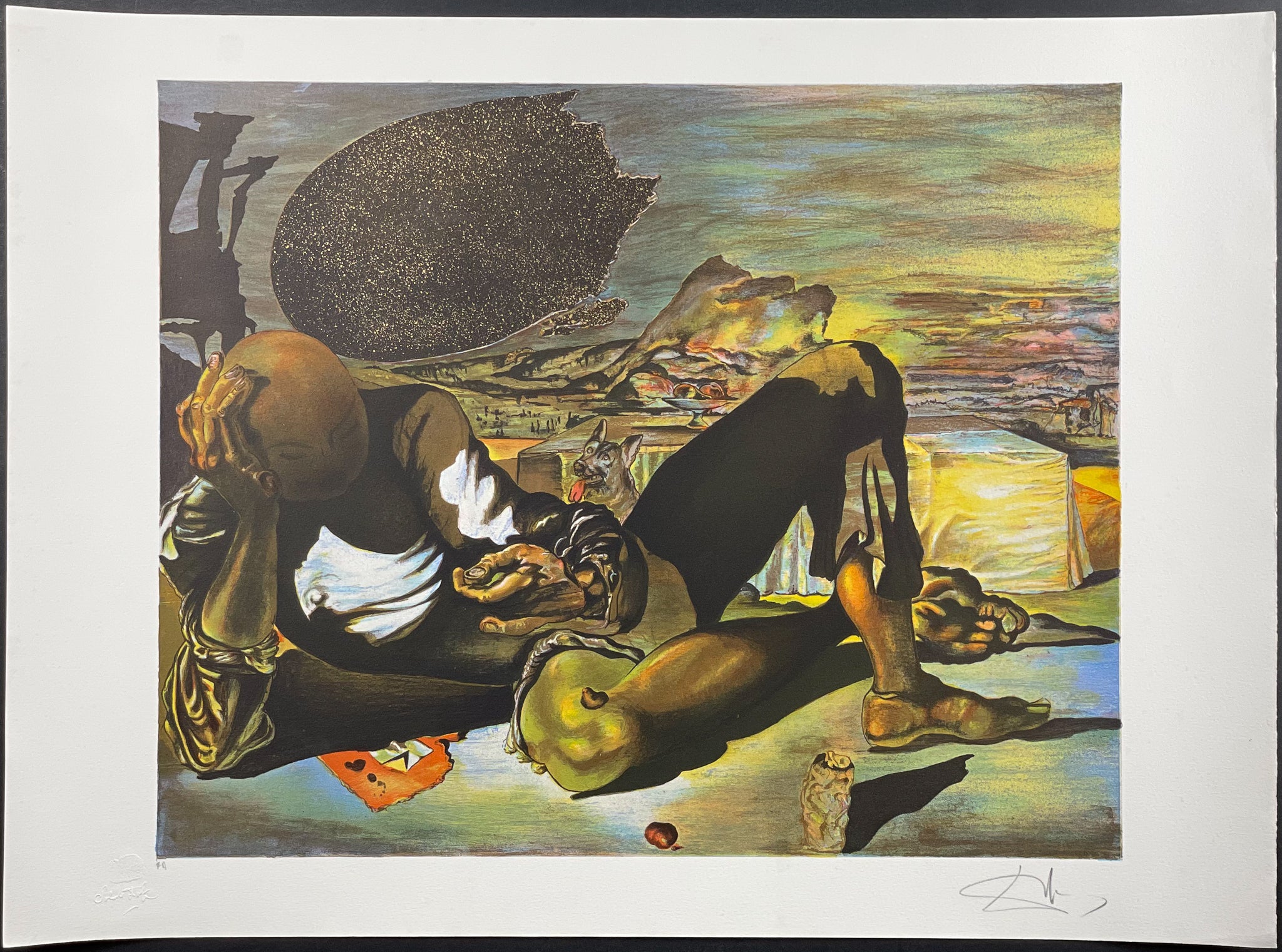After Salvador Dali - Philosopher Illuminated by the Light of the Moon and the Setting Sun (Signed)