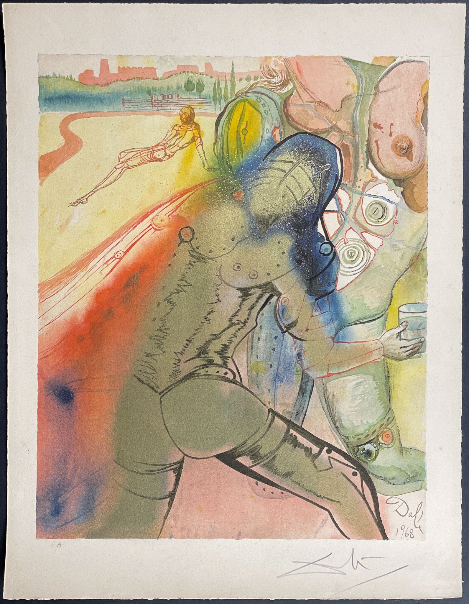 After Salvador Dali - Surrealist Composition (Signed)