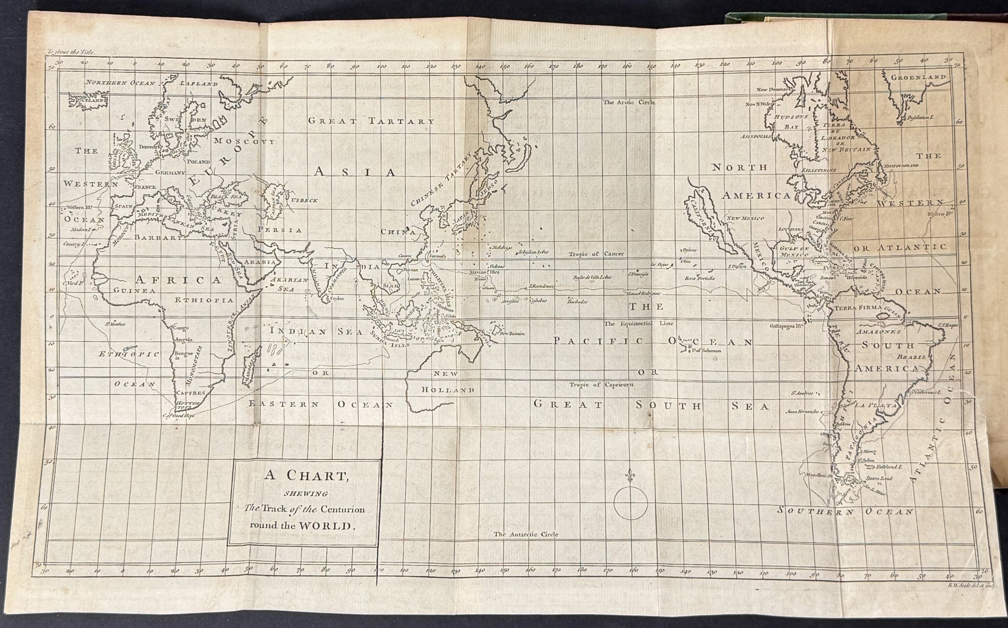 Anson's A Voyage Round the World - Volume with 3 Engraved Maps