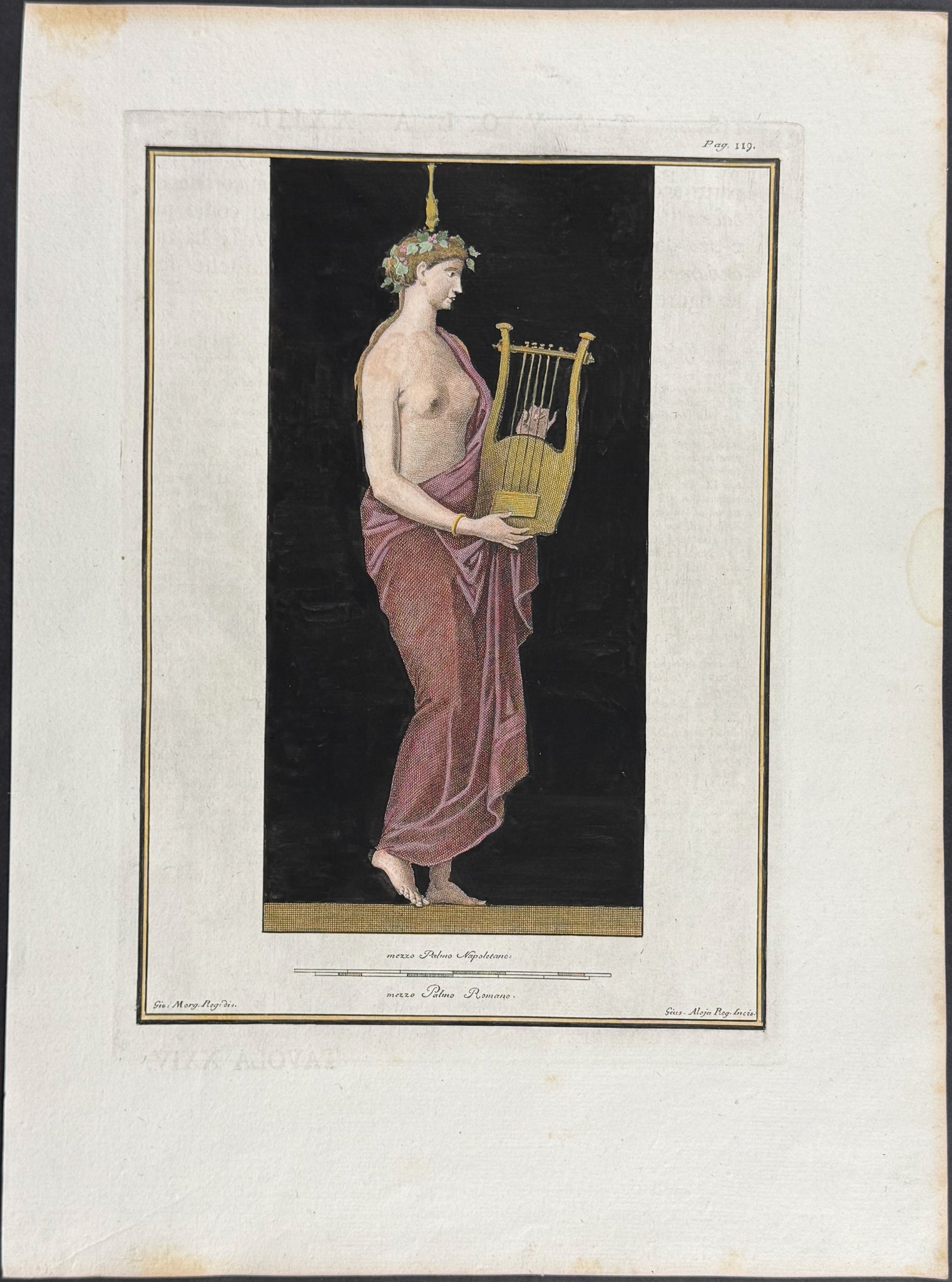 Topless Woman with Musical Instrument (Lyre)