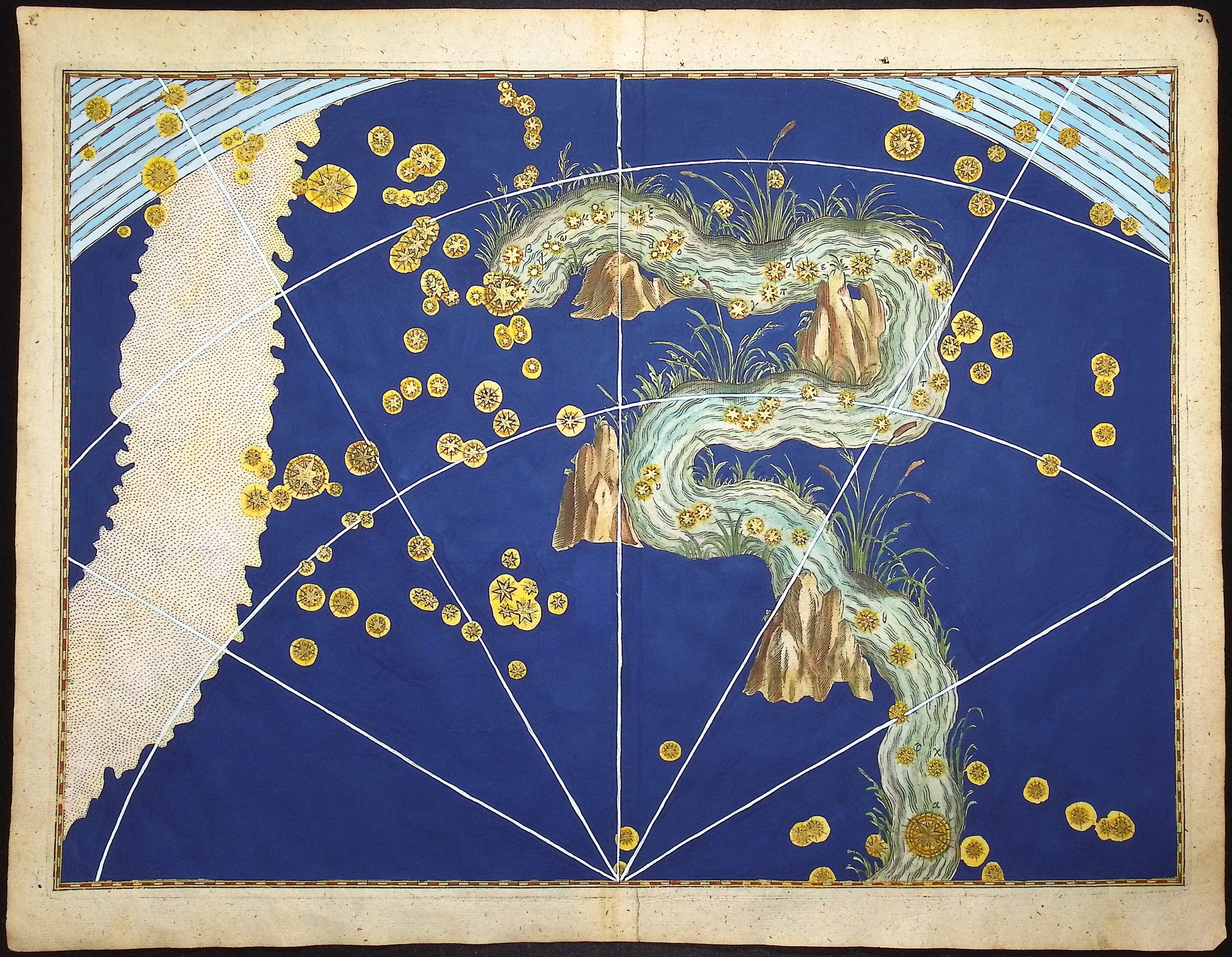 Constellation or Star Chart of Eridanus, the River