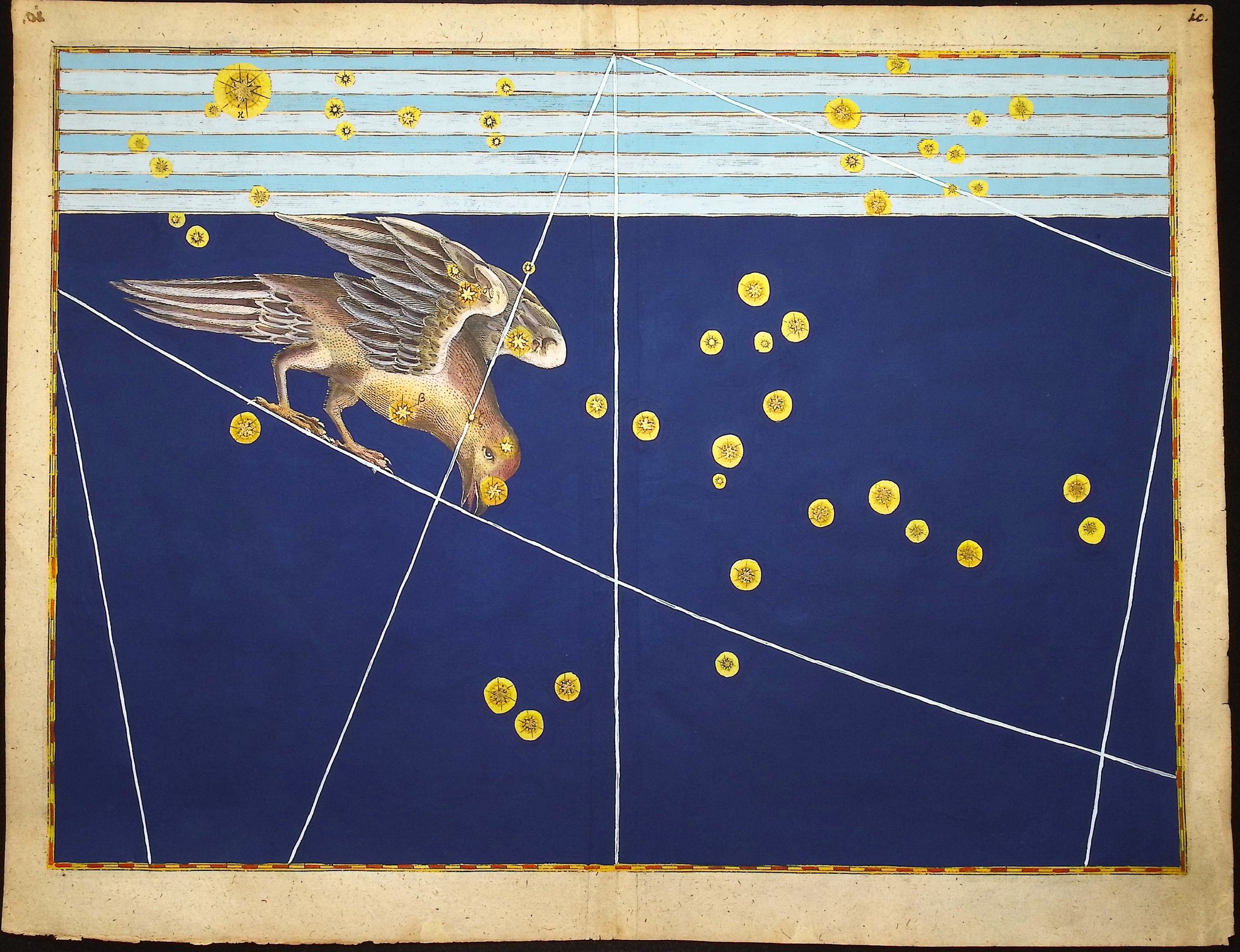 Constellation or Star Chart of Corvus, the Crow