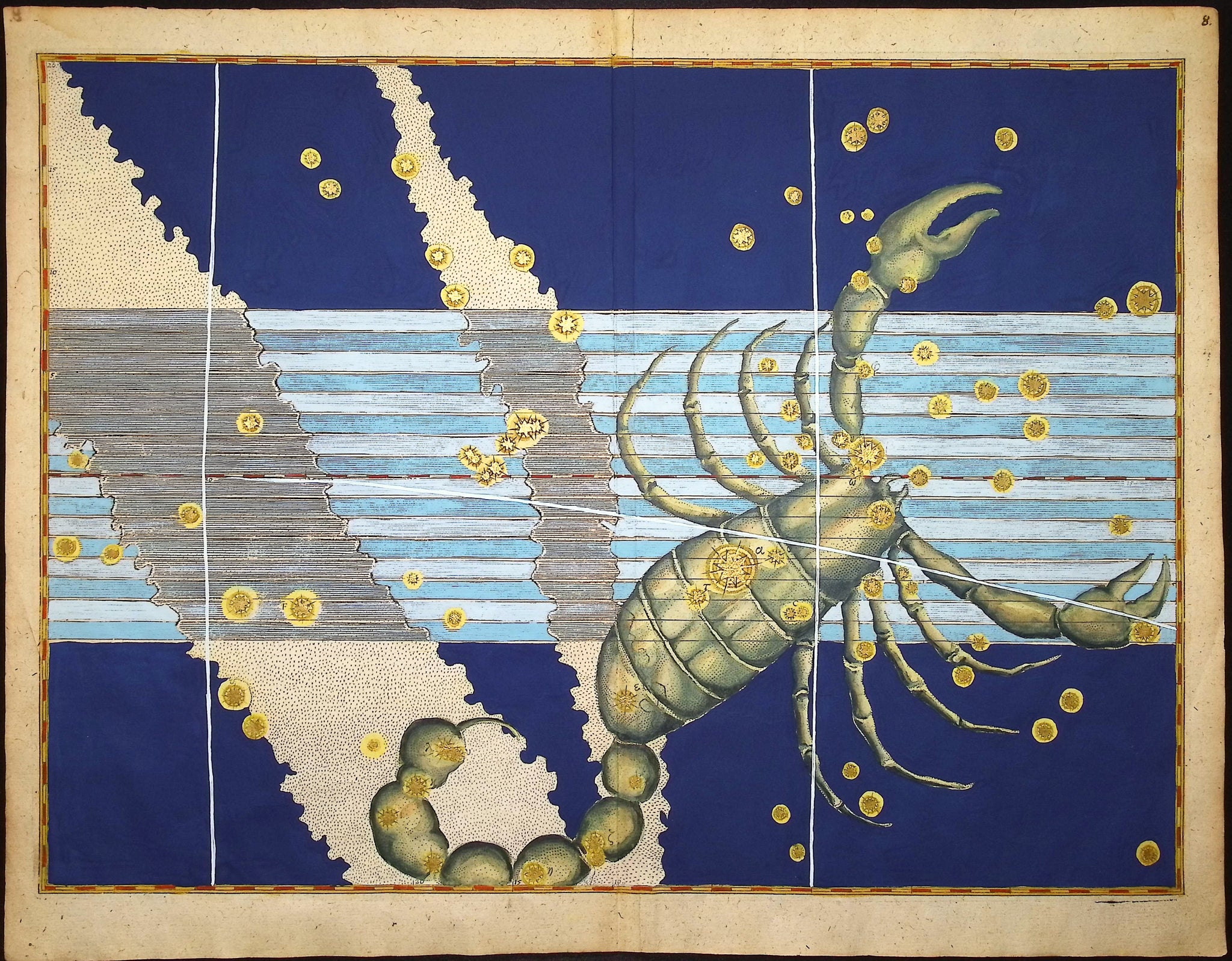 Constellation or Star Chart of Scorpius, the Scorpion