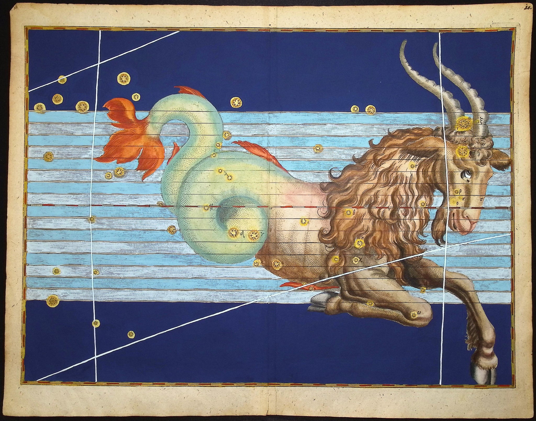 Constellation or Star Chart of Capricornus, Sea Goat