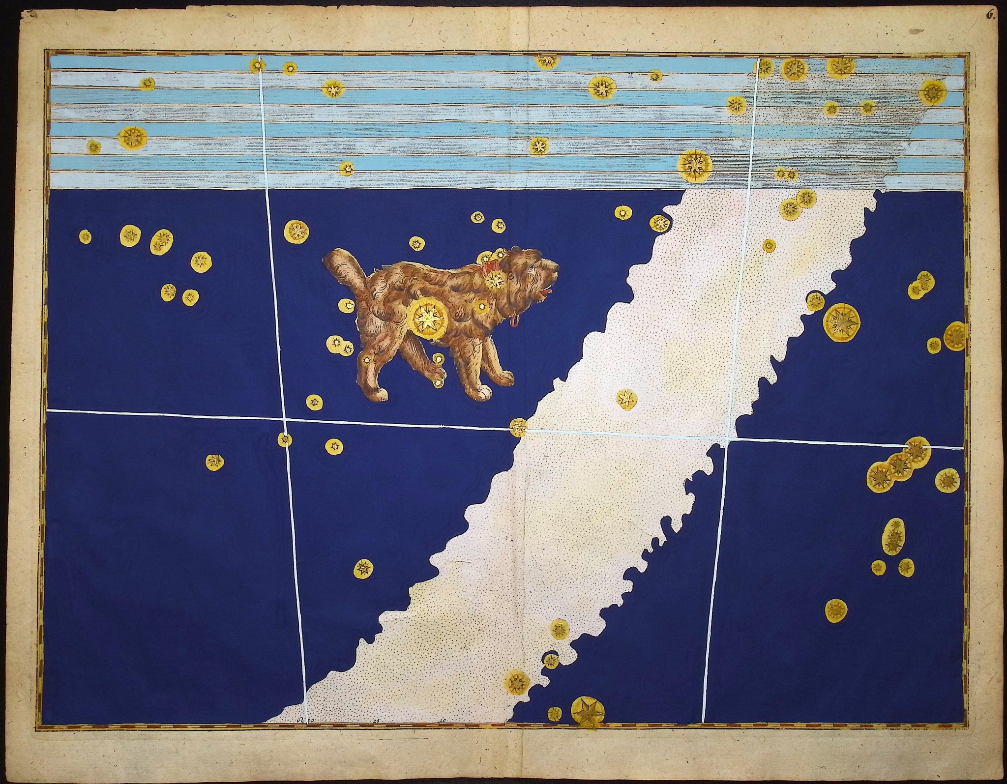 Constellation or Star Chart of Canis Minor, the Small Dog, Procyon