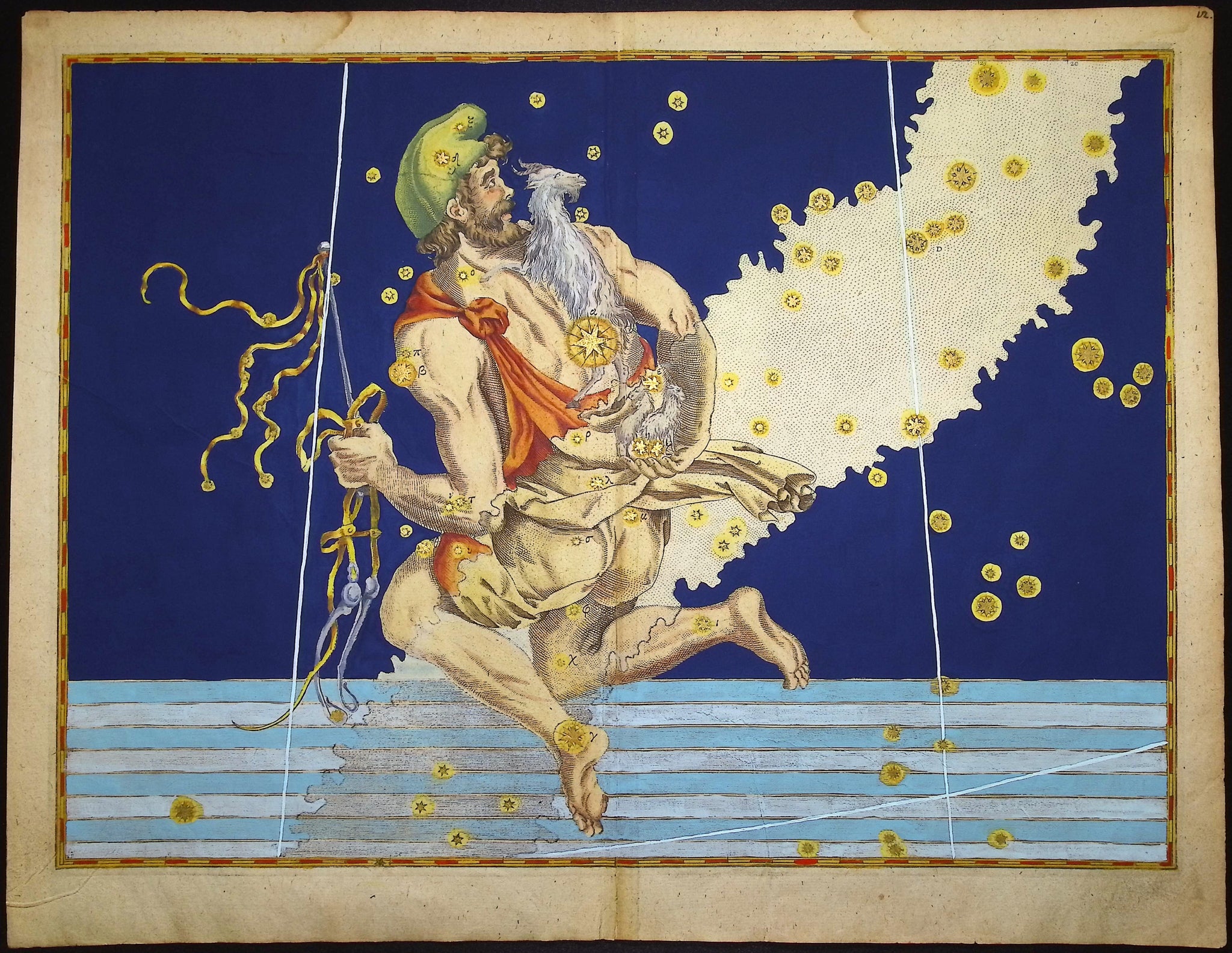 Constellation or Star Chart of Auriga, the Charioteer