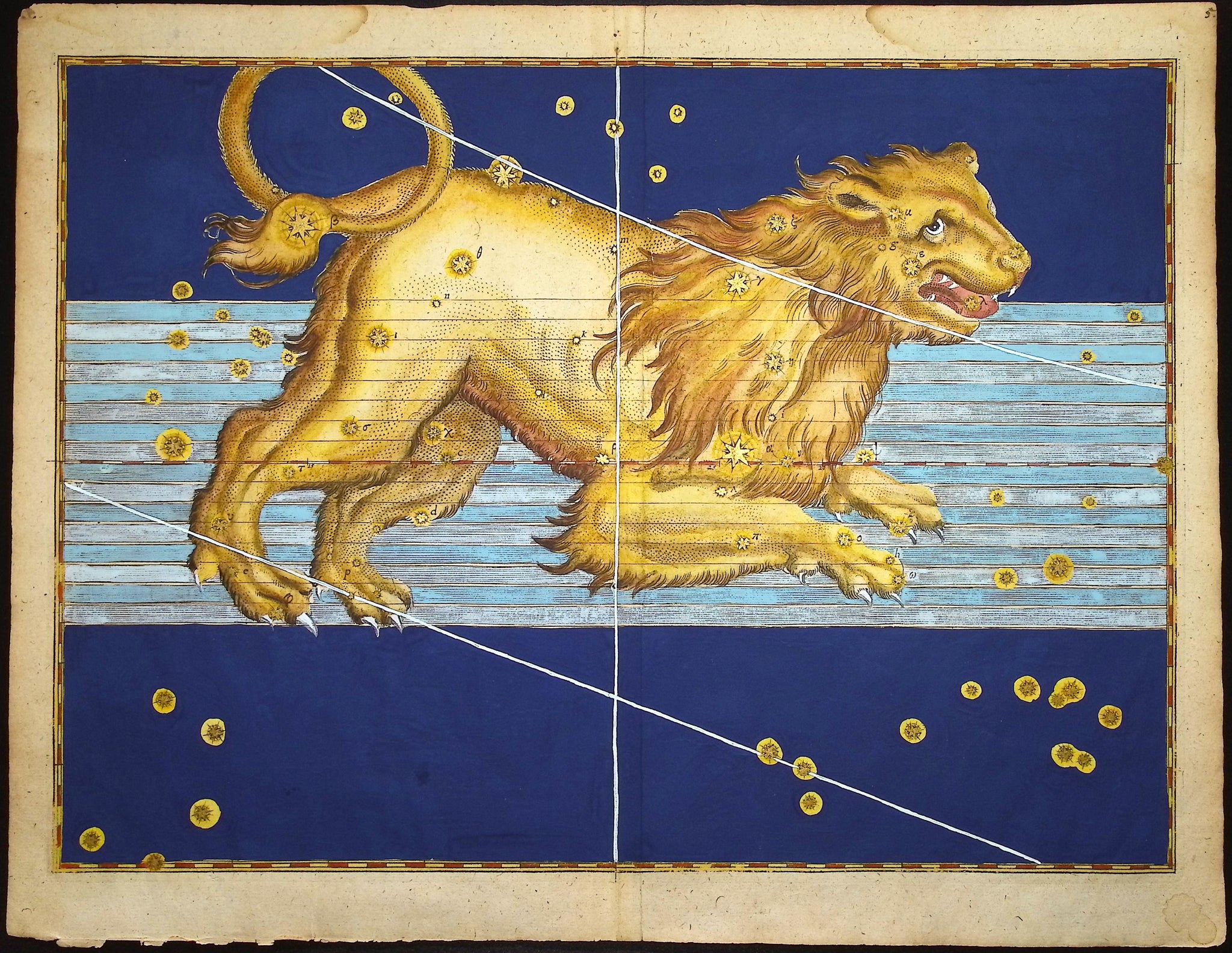 Constellation or Star Chart of Leo, the Lion