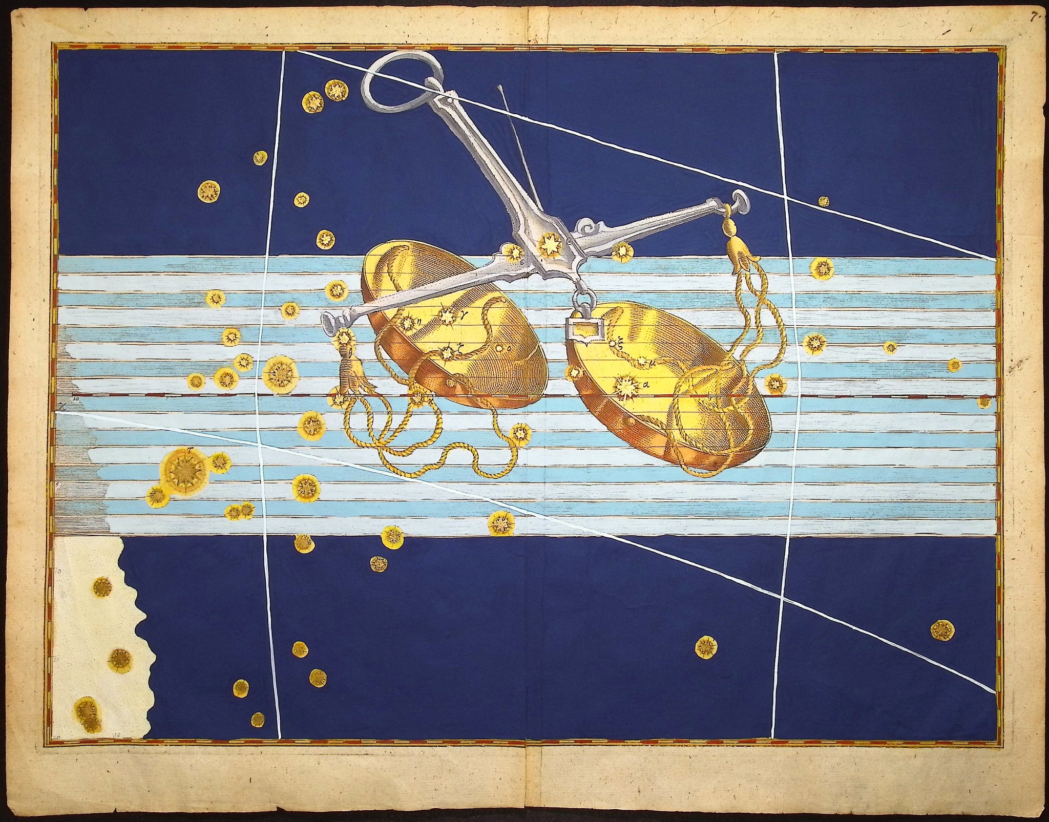 Constellation or Star Chart of Libra, the Scales