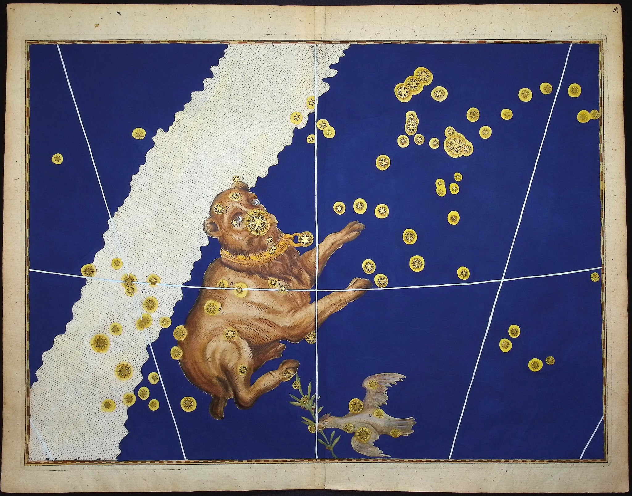 Constellation or Star Chart of Canis Major, the Big Dog