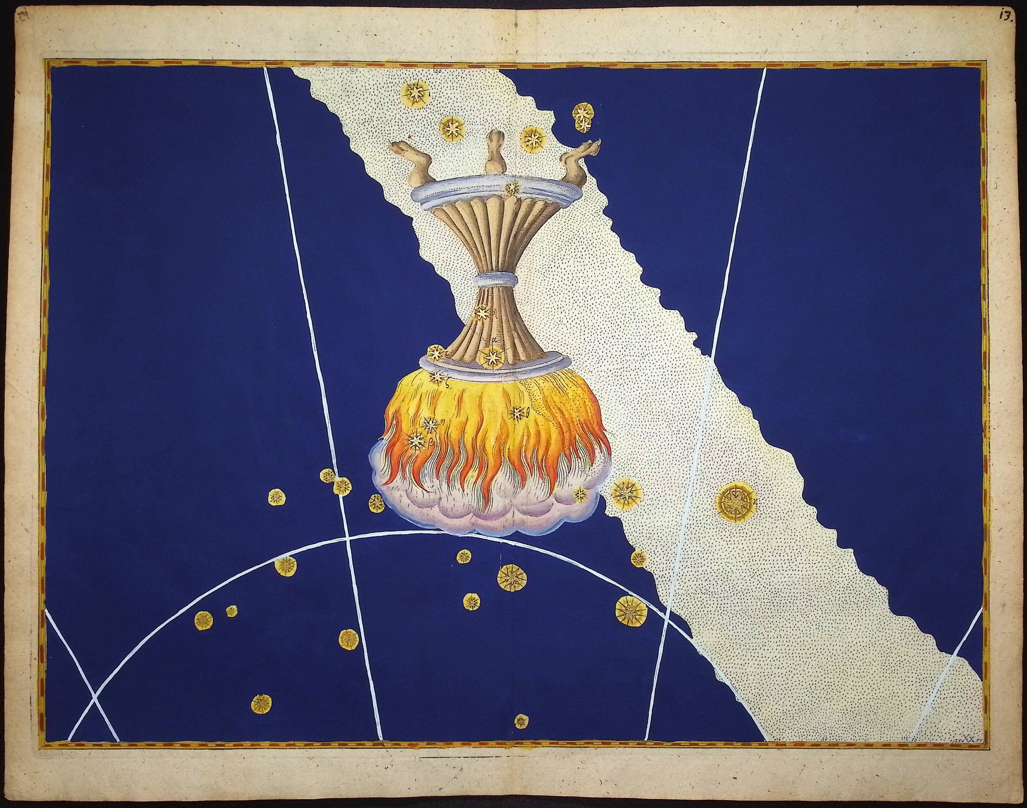Constellation or Star Chart of Ara, the Fire Vessel