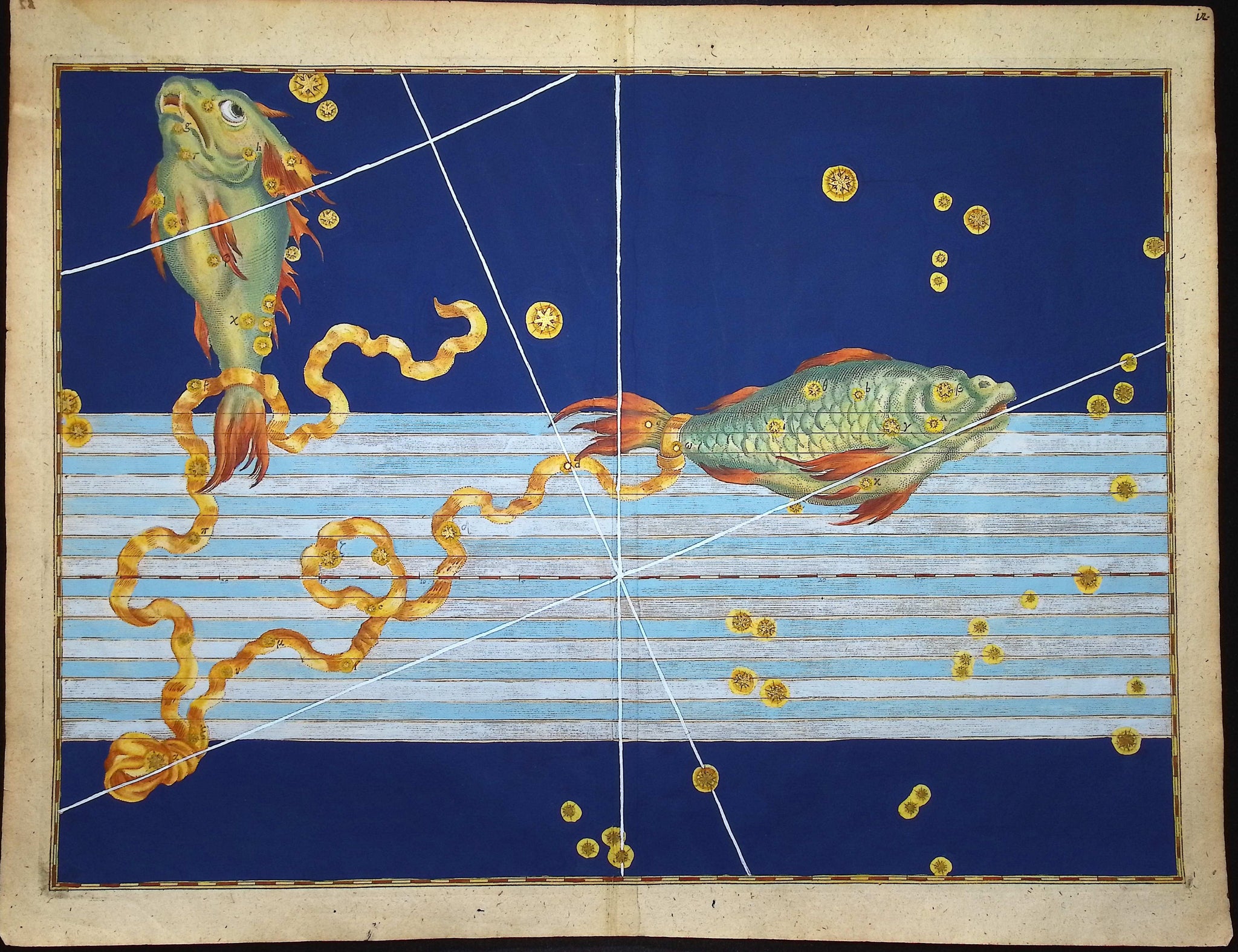 Constellation or Star Chart of Pisces, the Fish