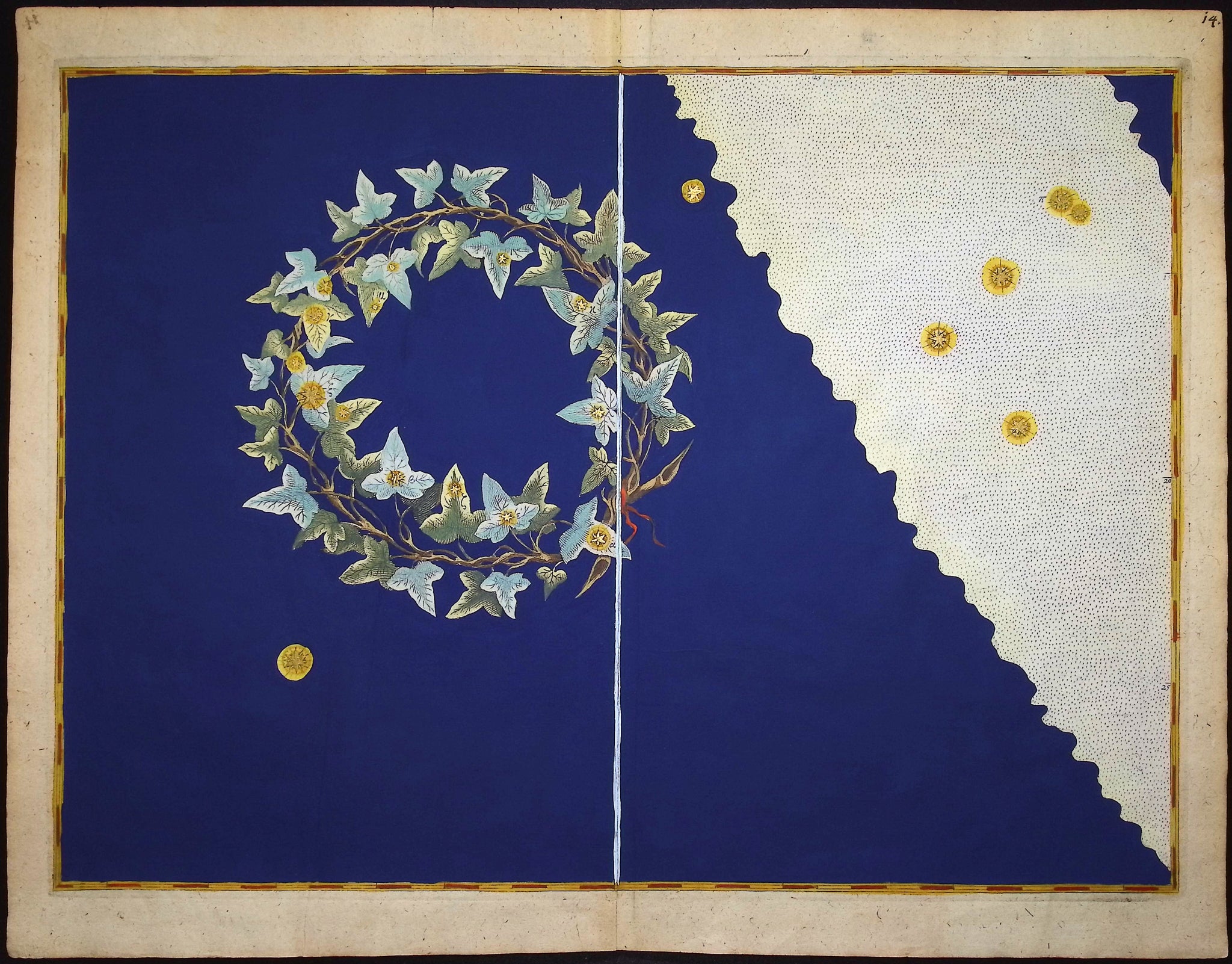 Constellation or Star Chart of Corona Australis, Wreath