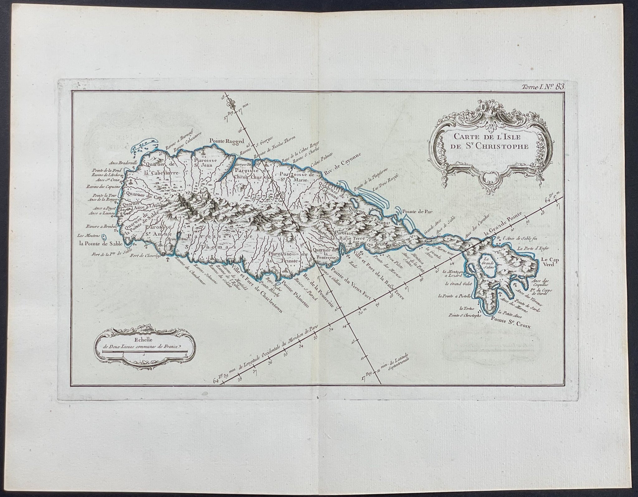 Map of Saint Christopher, Saint Kitts