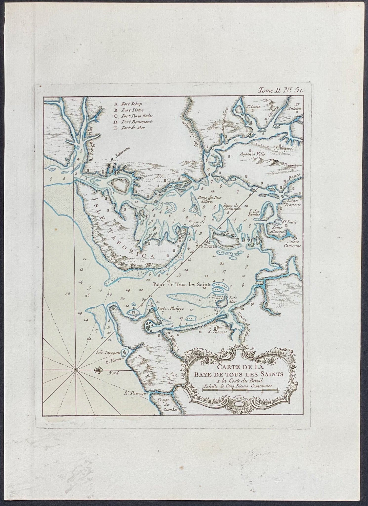 Map of Bay of All Saints, Brazil