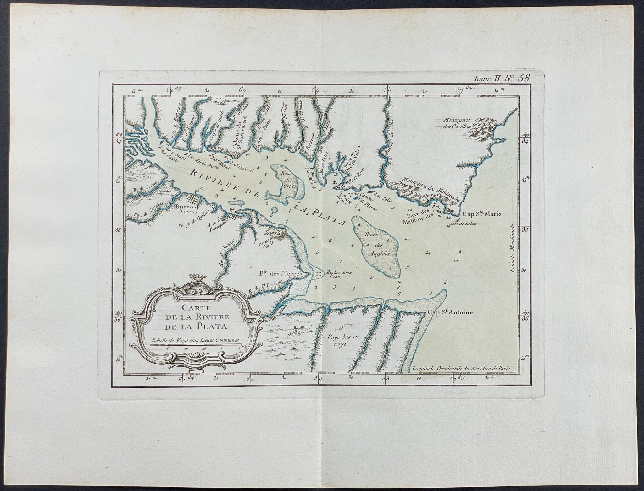 Map of Rio de la Plata or River Plate or La Plata River