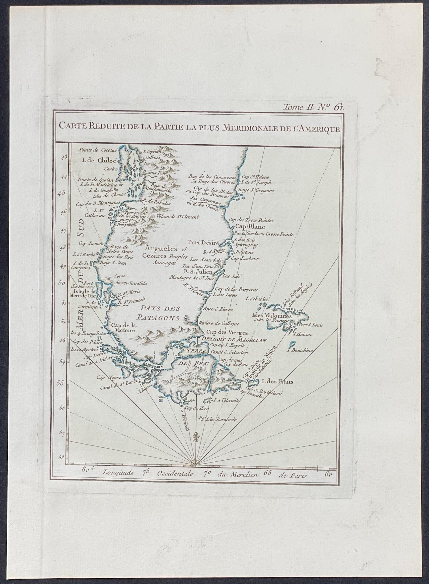 Map of Magellan Strait, South America