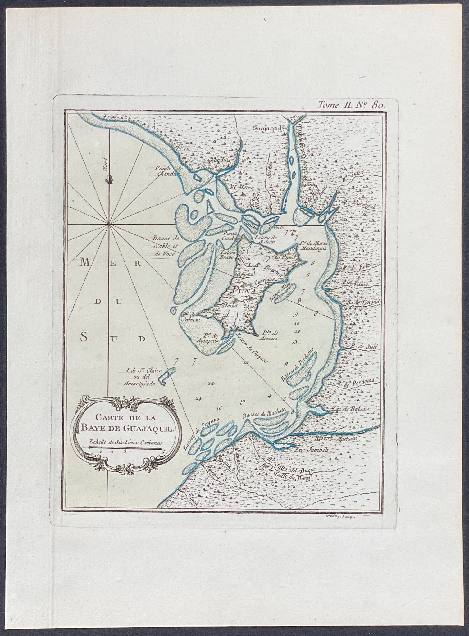 Map of Guayaquil Bay, Ecuador