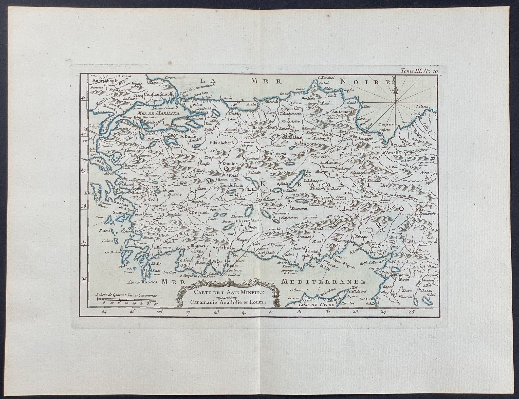 Map of Asia Minor or Turkey