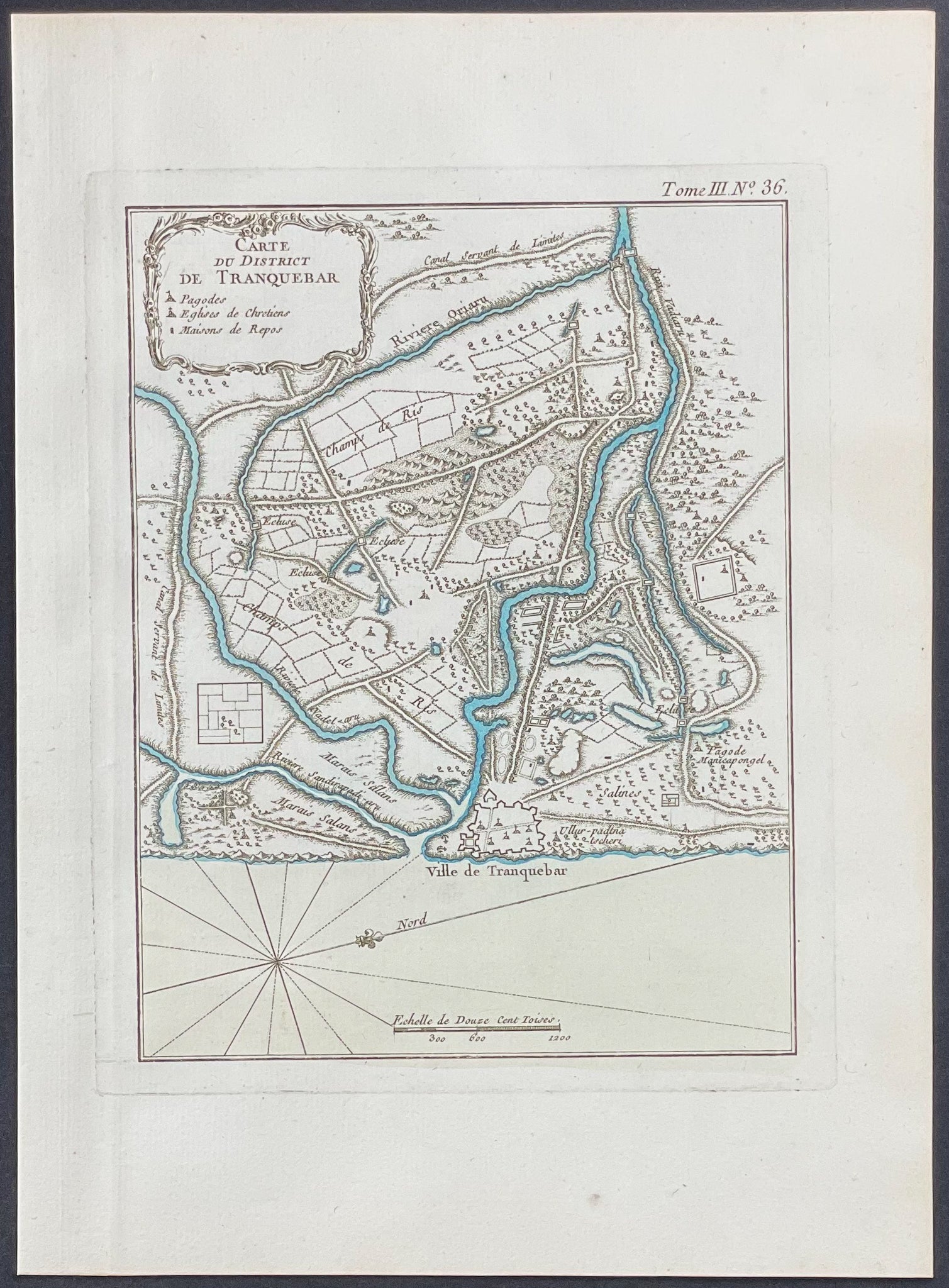 Map of Tharangambadi (or Tranquebar), India