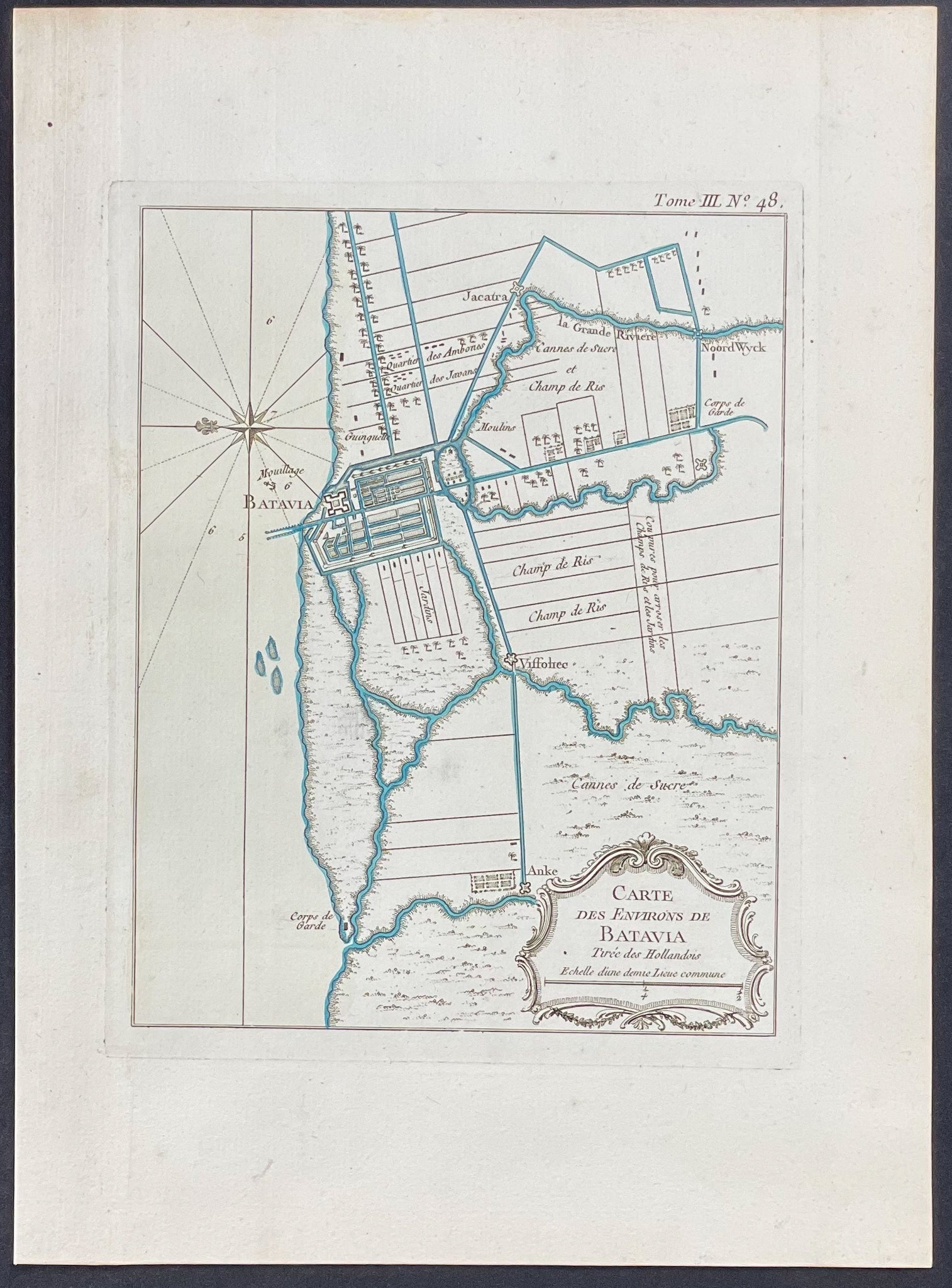 Map of Batavia, Indonesia
