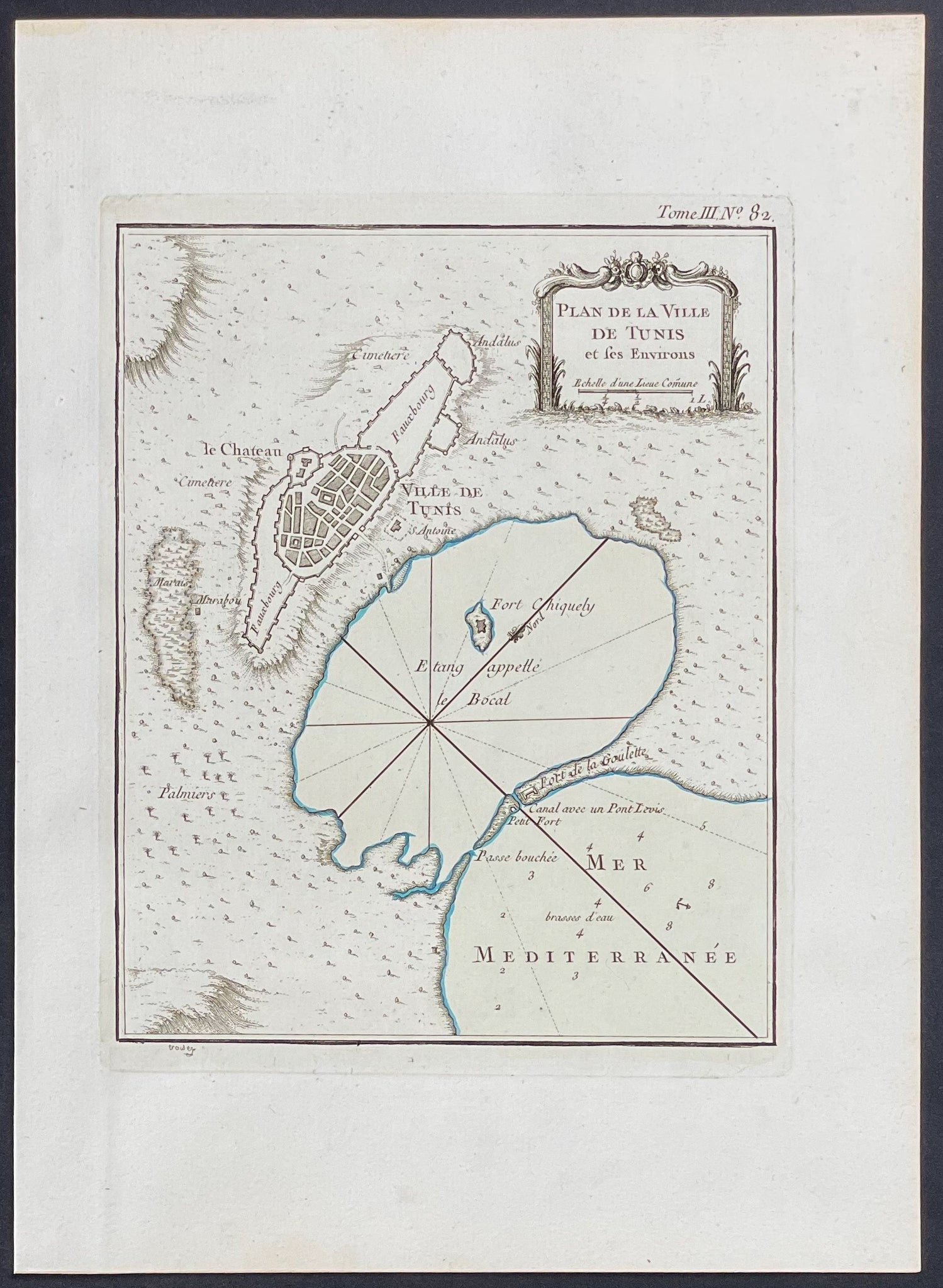 Map of Tunis, Tunisia, Africa