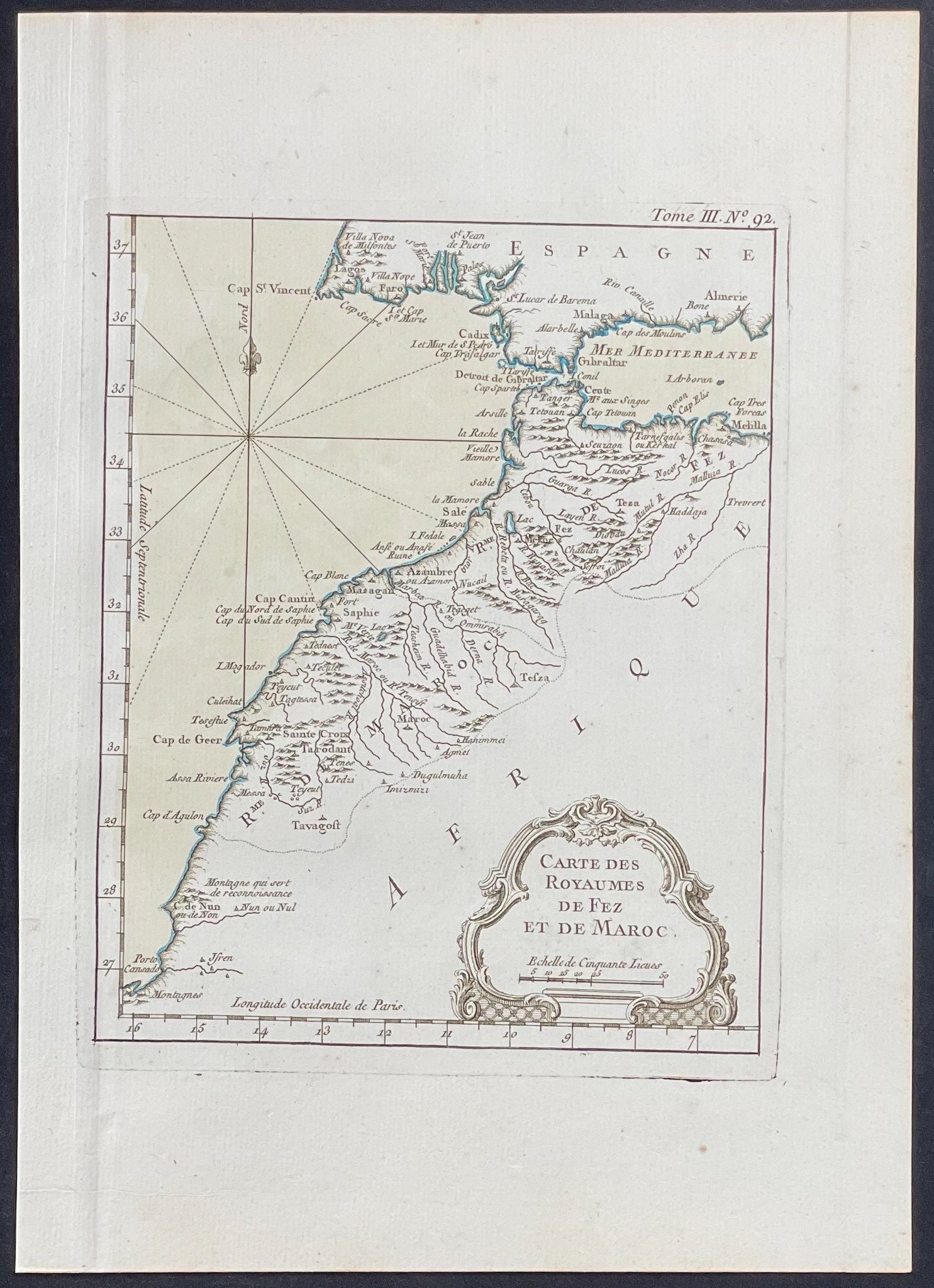 Map of Fes, Morocco, Africa