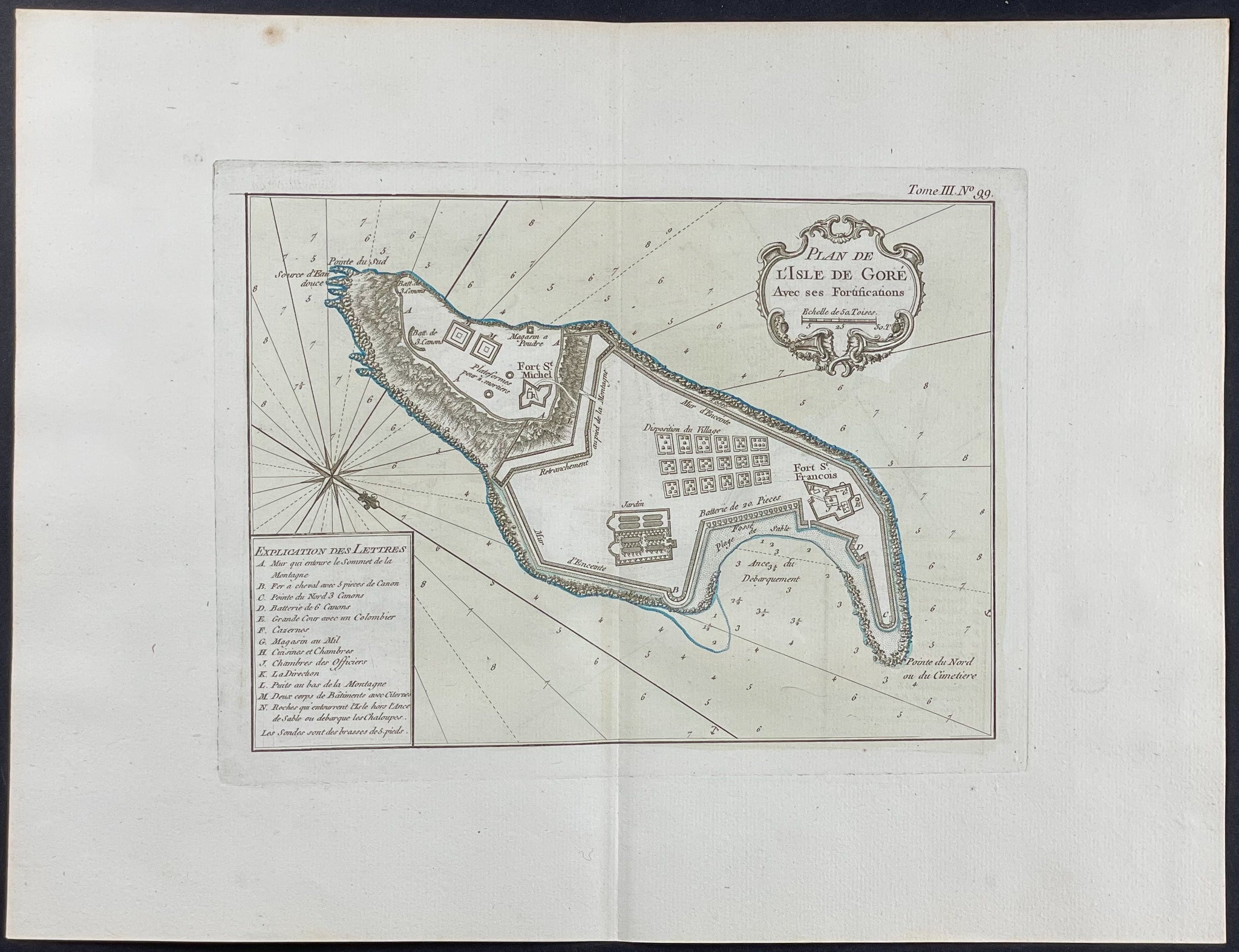 Map of Island of Gorée, Senegal, Africa