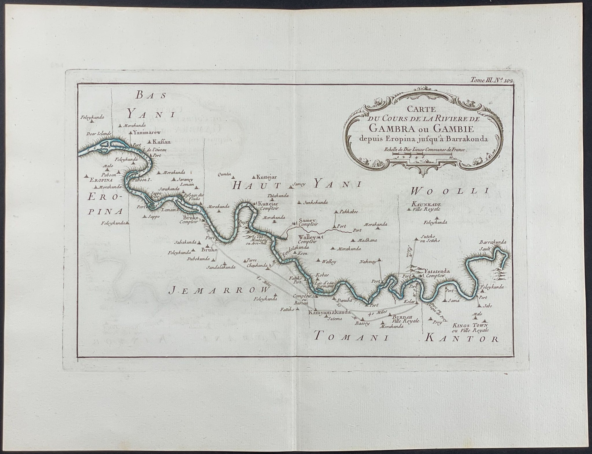 Map of Gambia River, Africa