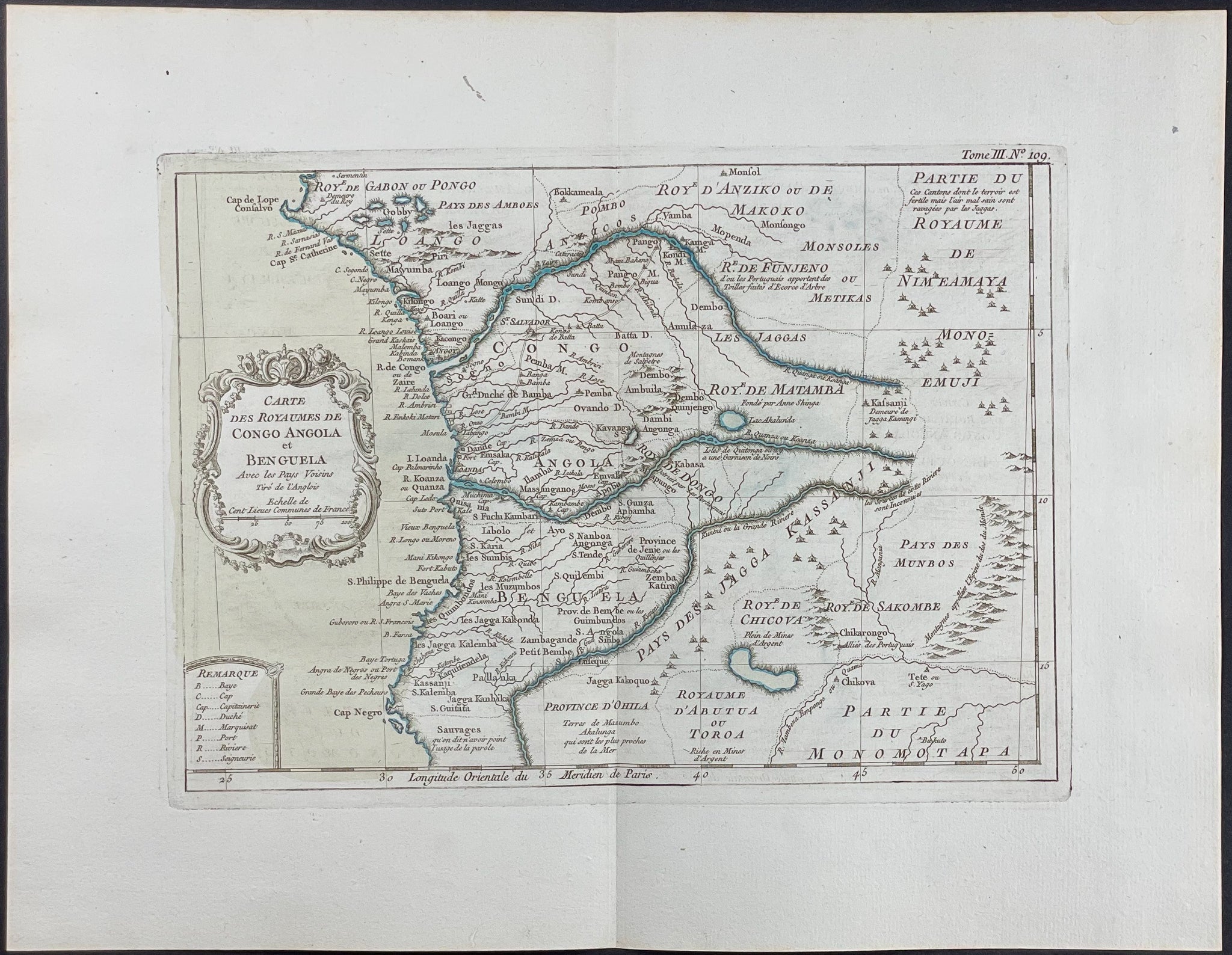 Map of Congo & Angola, Africa