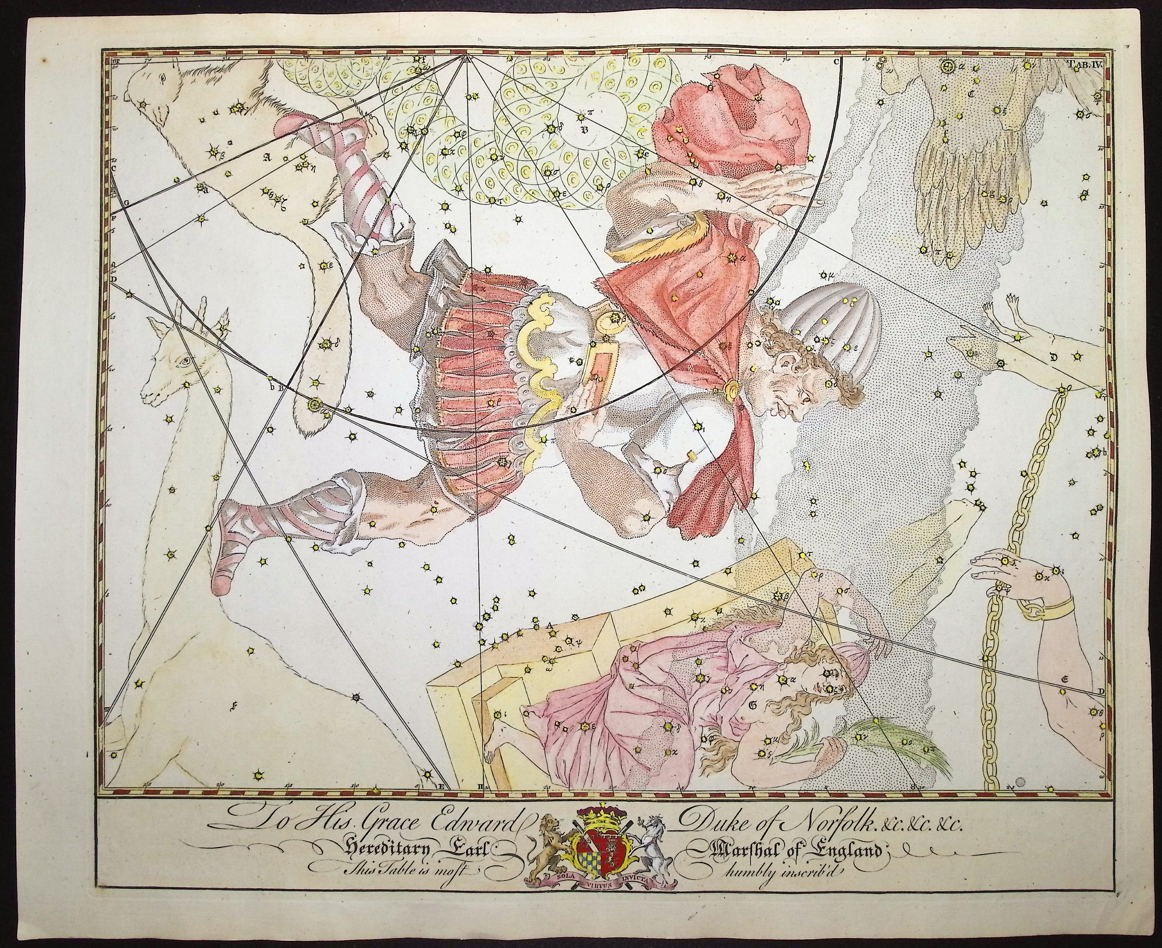 Constellation or Star Chart of Perseus and Andromeda