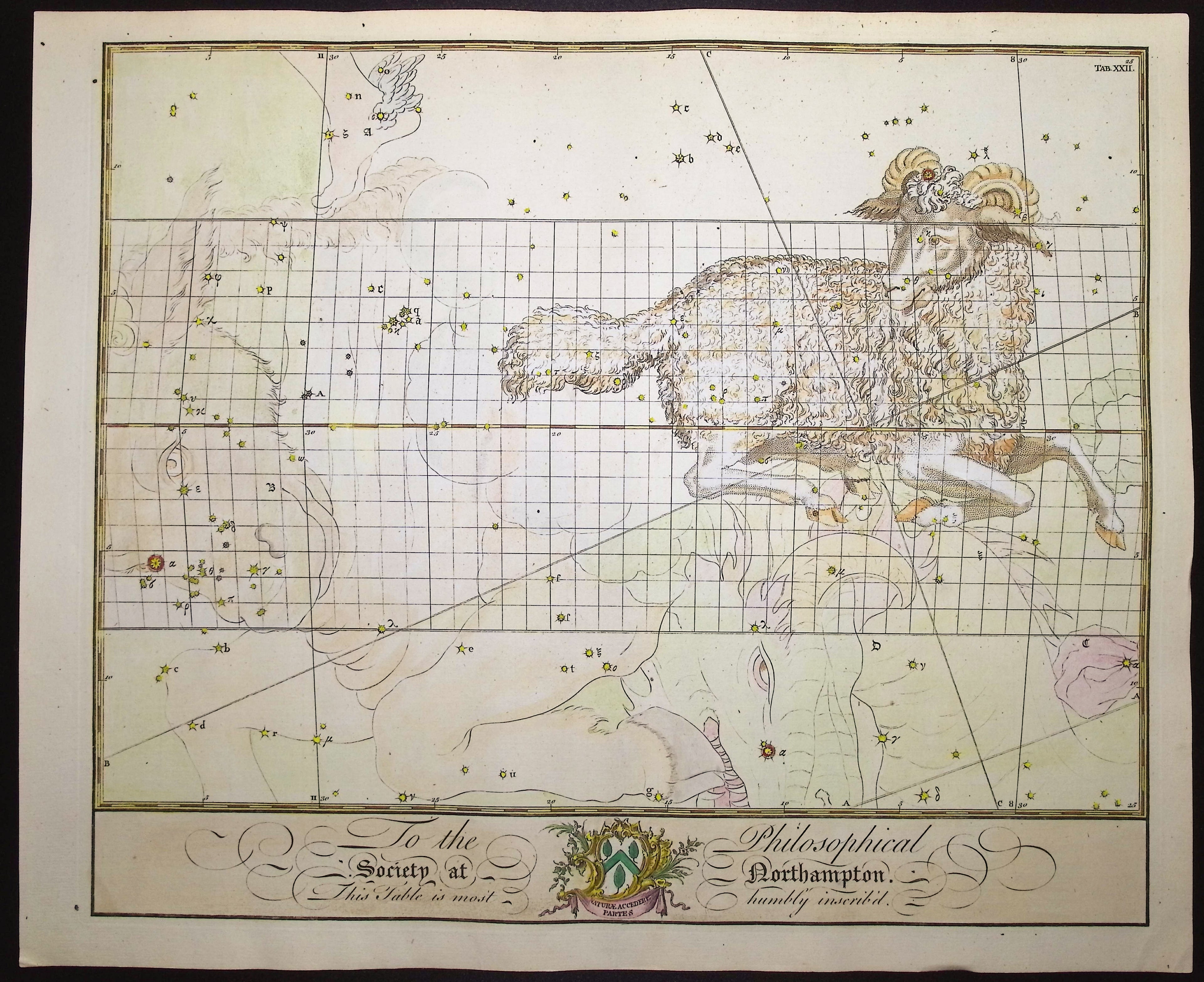 Constellation or Star Chart of Aries (Ram)