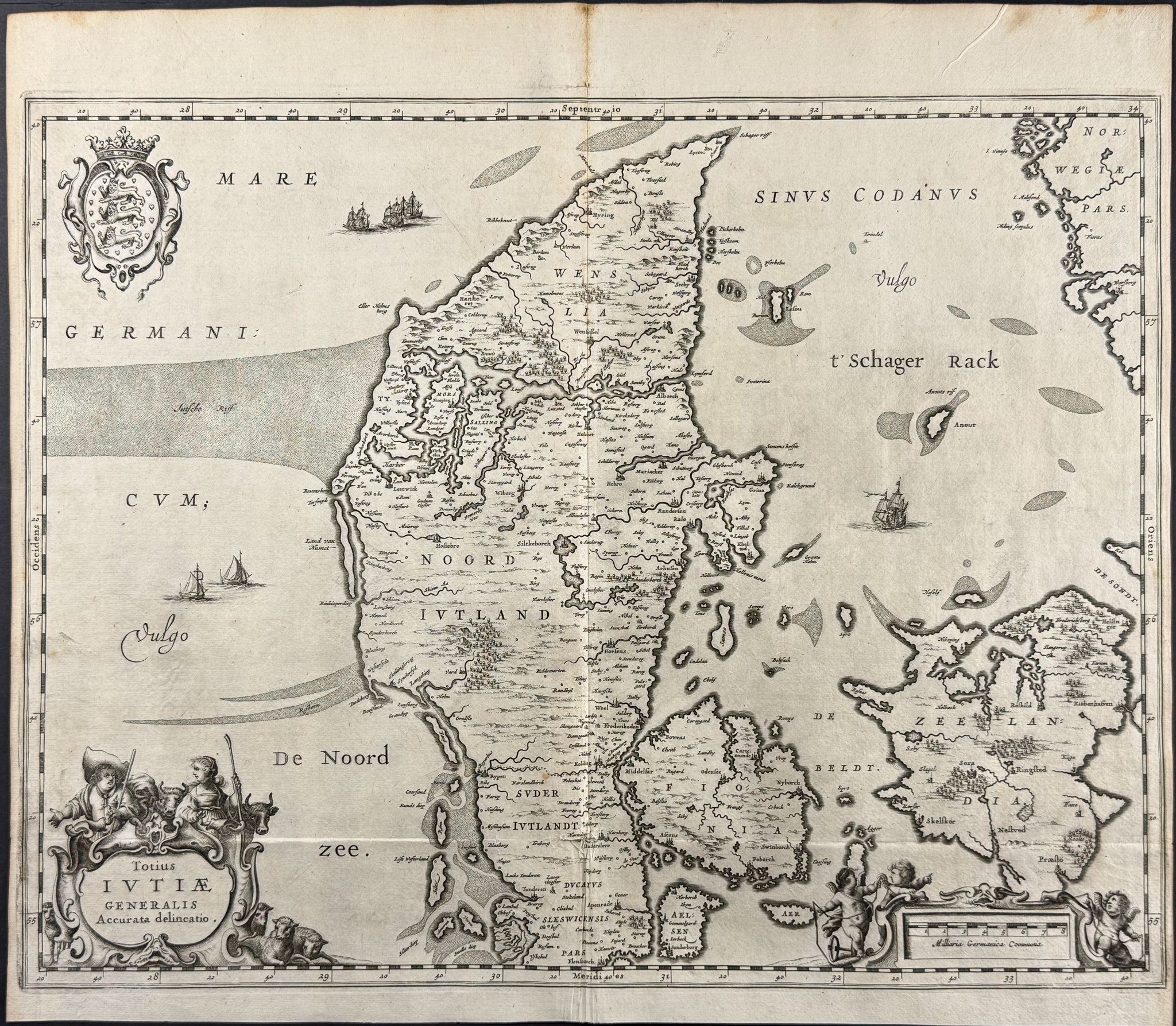 Map of Jutland, Denmark