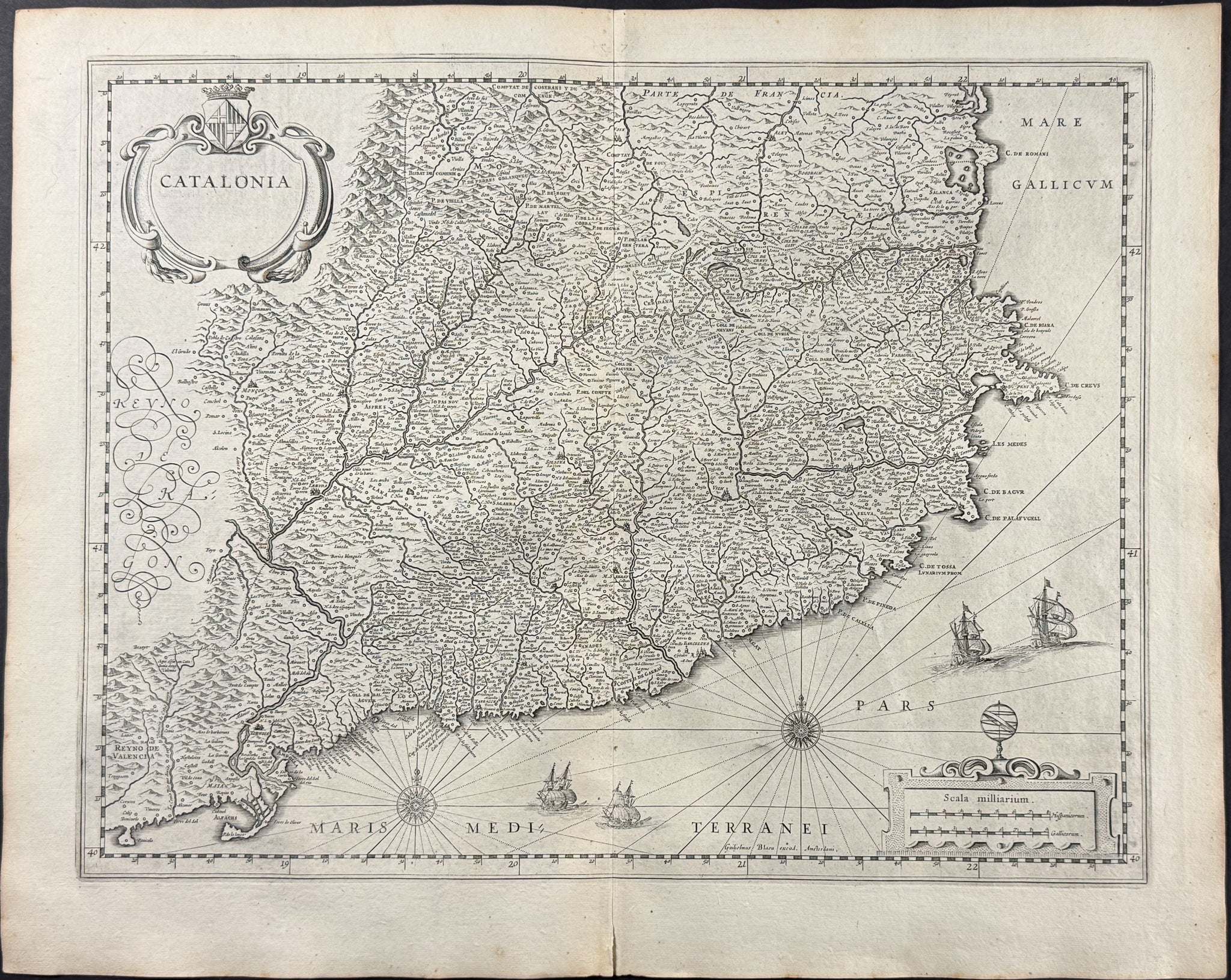Map of Catalonia, Spain