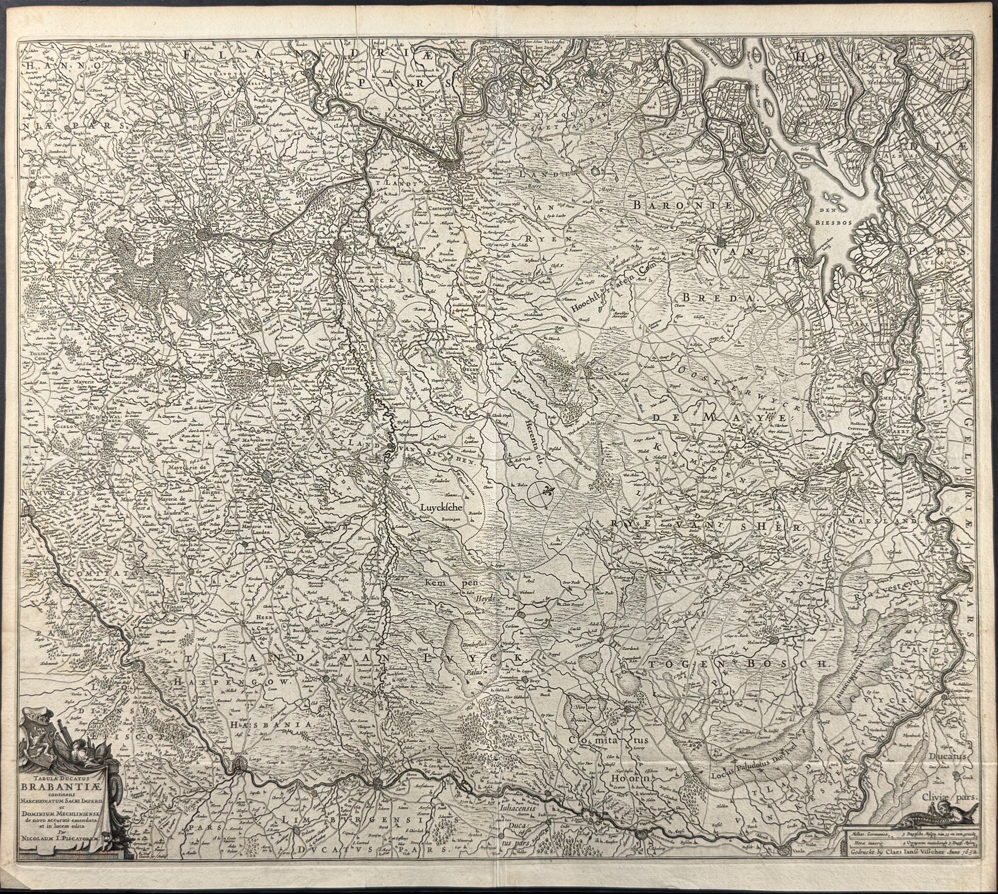 Map of Brabant, Netherlands or Holland