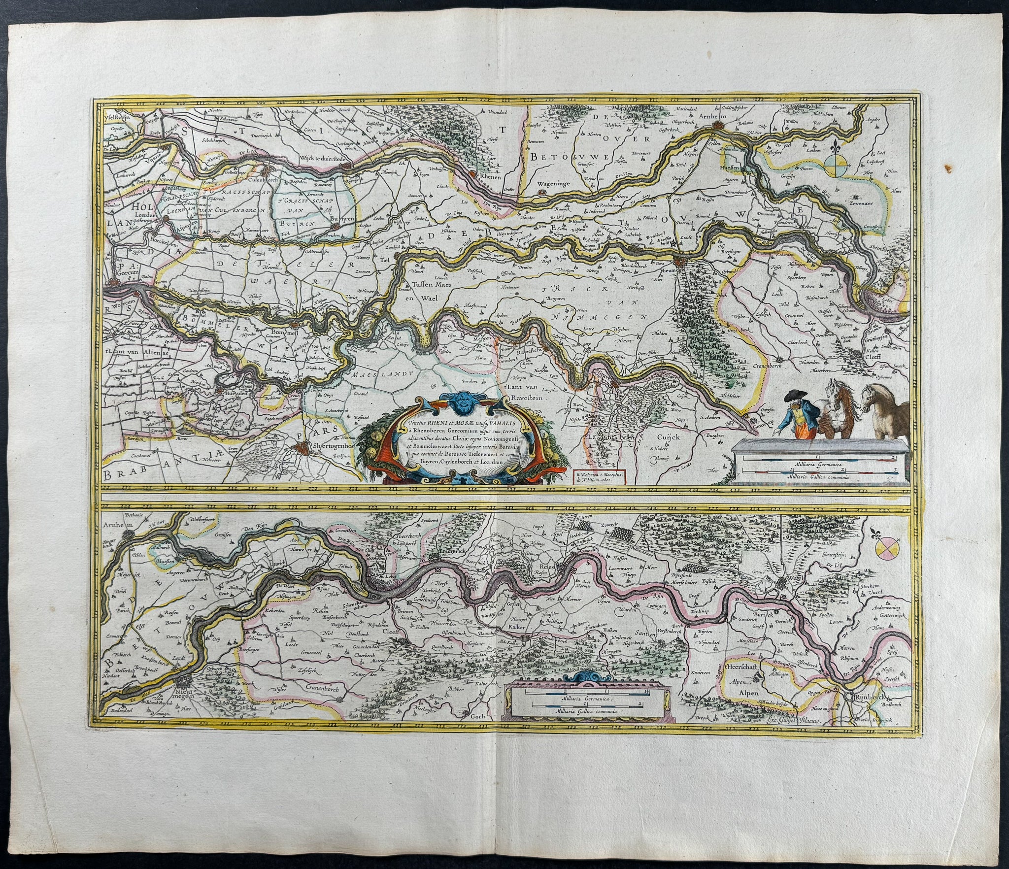 Map of Rhine, Meuse, and Waal Rivers