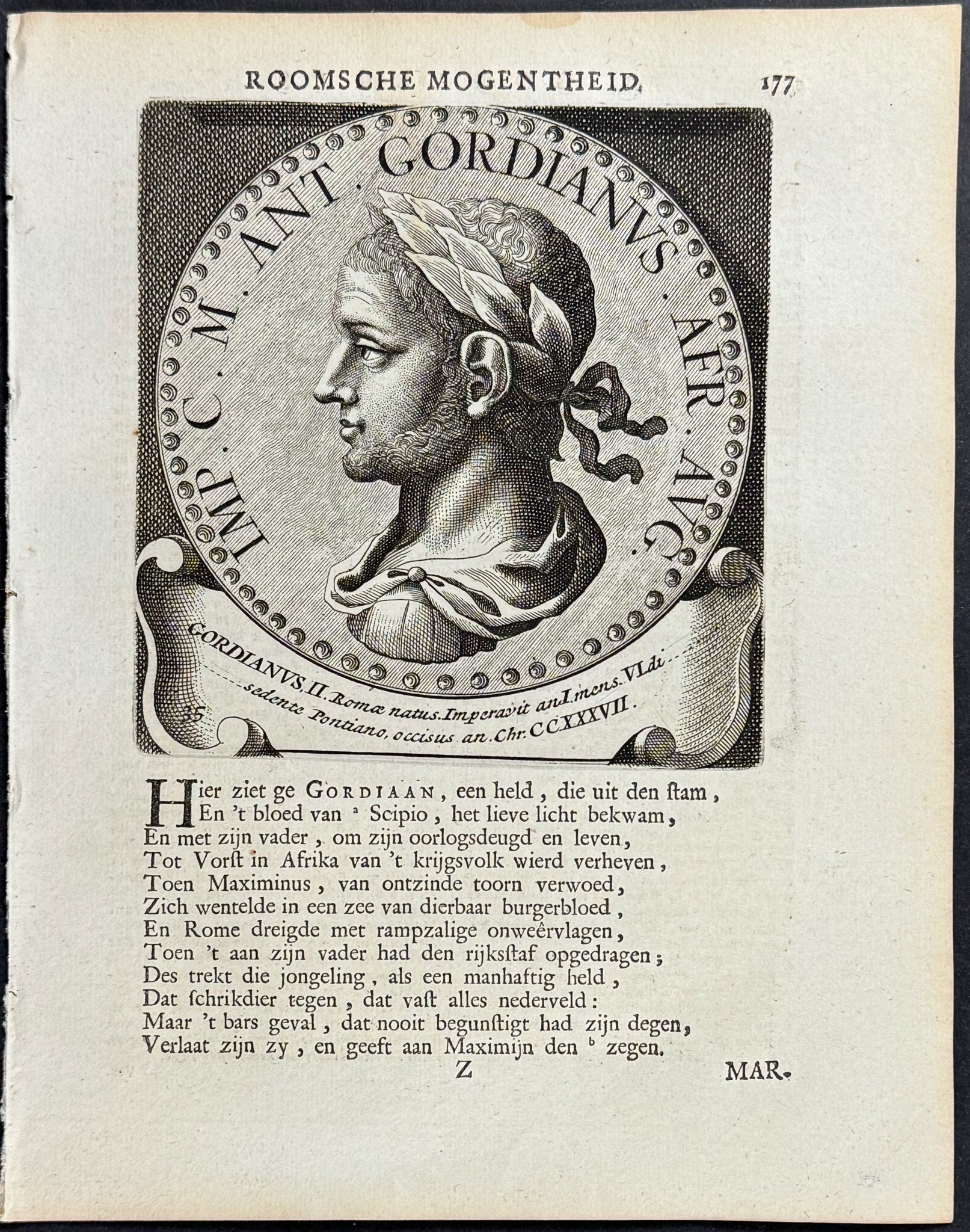 Portrait of Roman Caesar or Emperor: Gordianus II