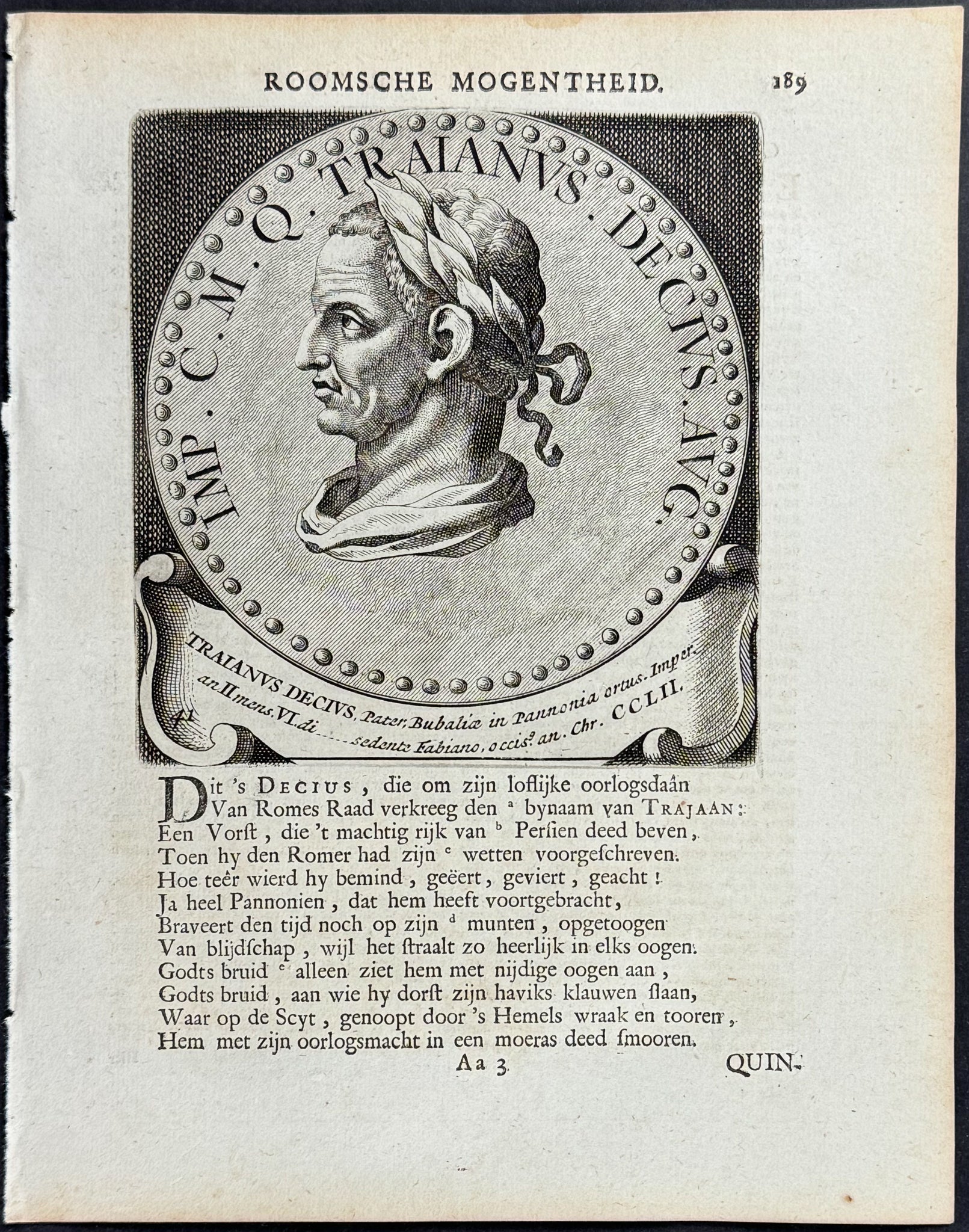 Portrait of Roman Caesar or Emperor: Traianus Decius