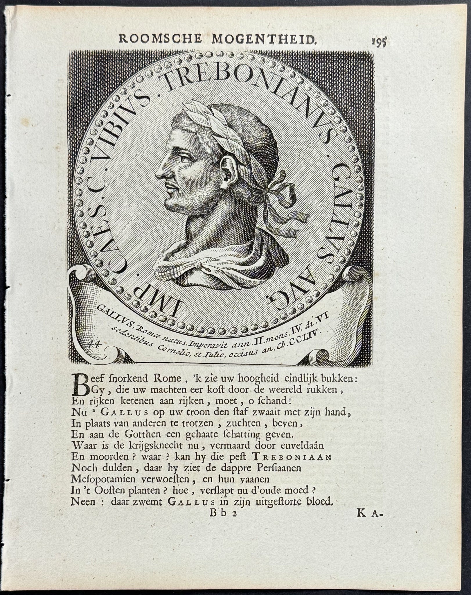 Portrait of Roman Caesar or Emperor: Gallus