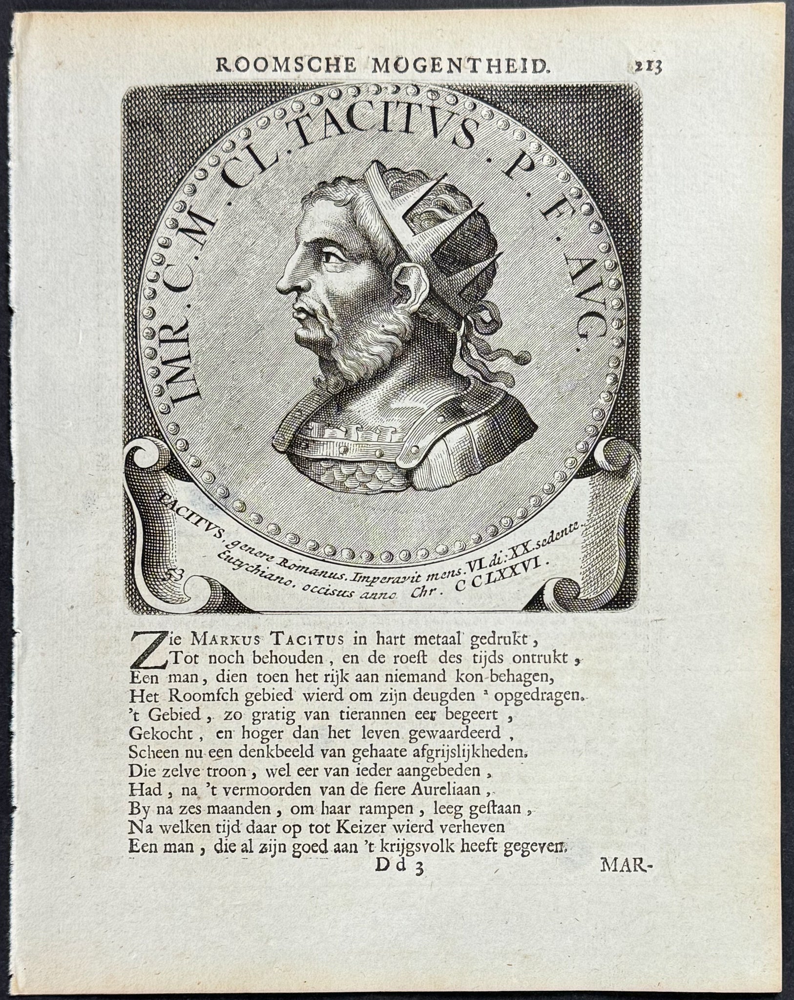 Portrait of Roman Caesar or Emperor: Tacitus