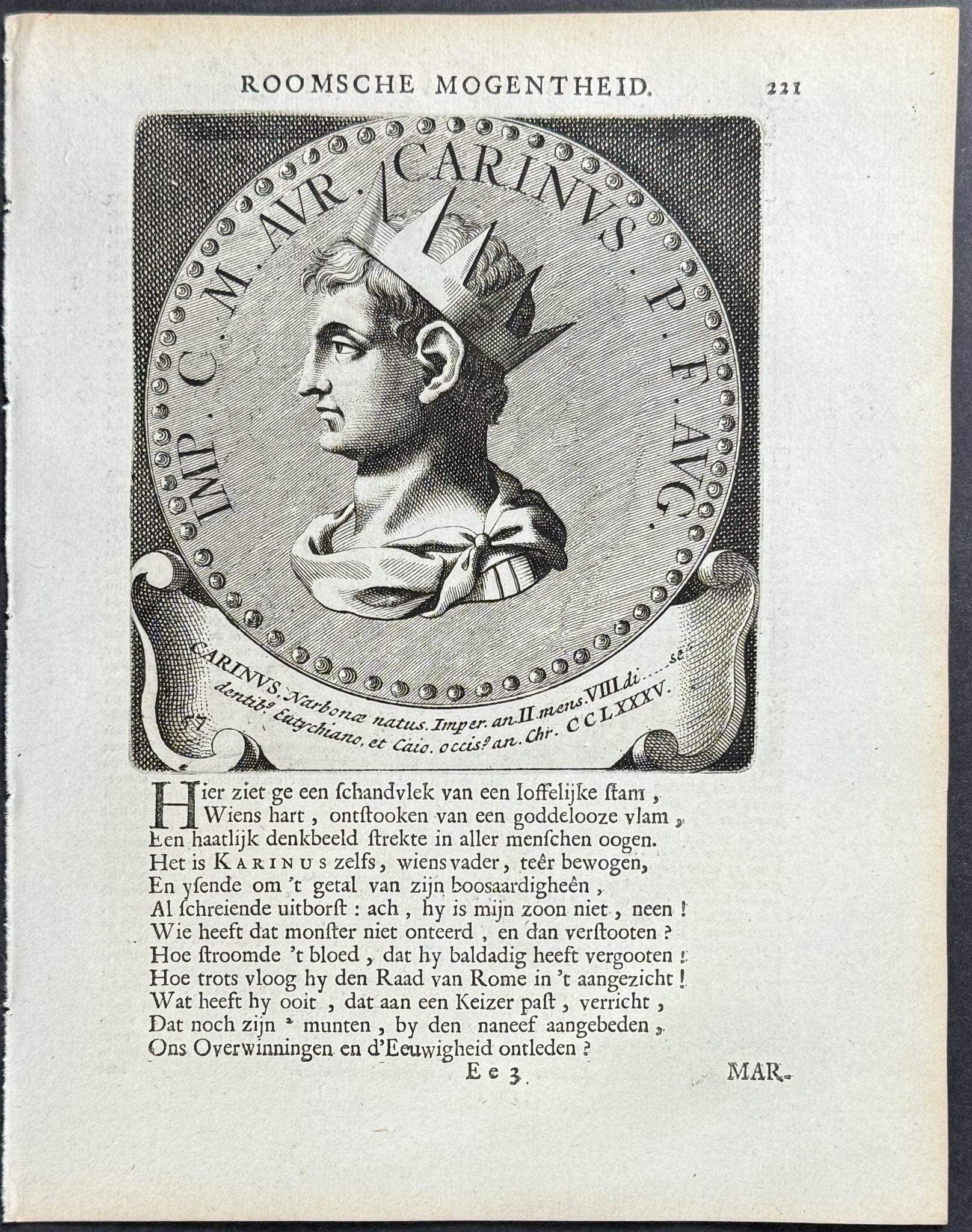 Portrait of Roman Caesar or Emperor: Carinus