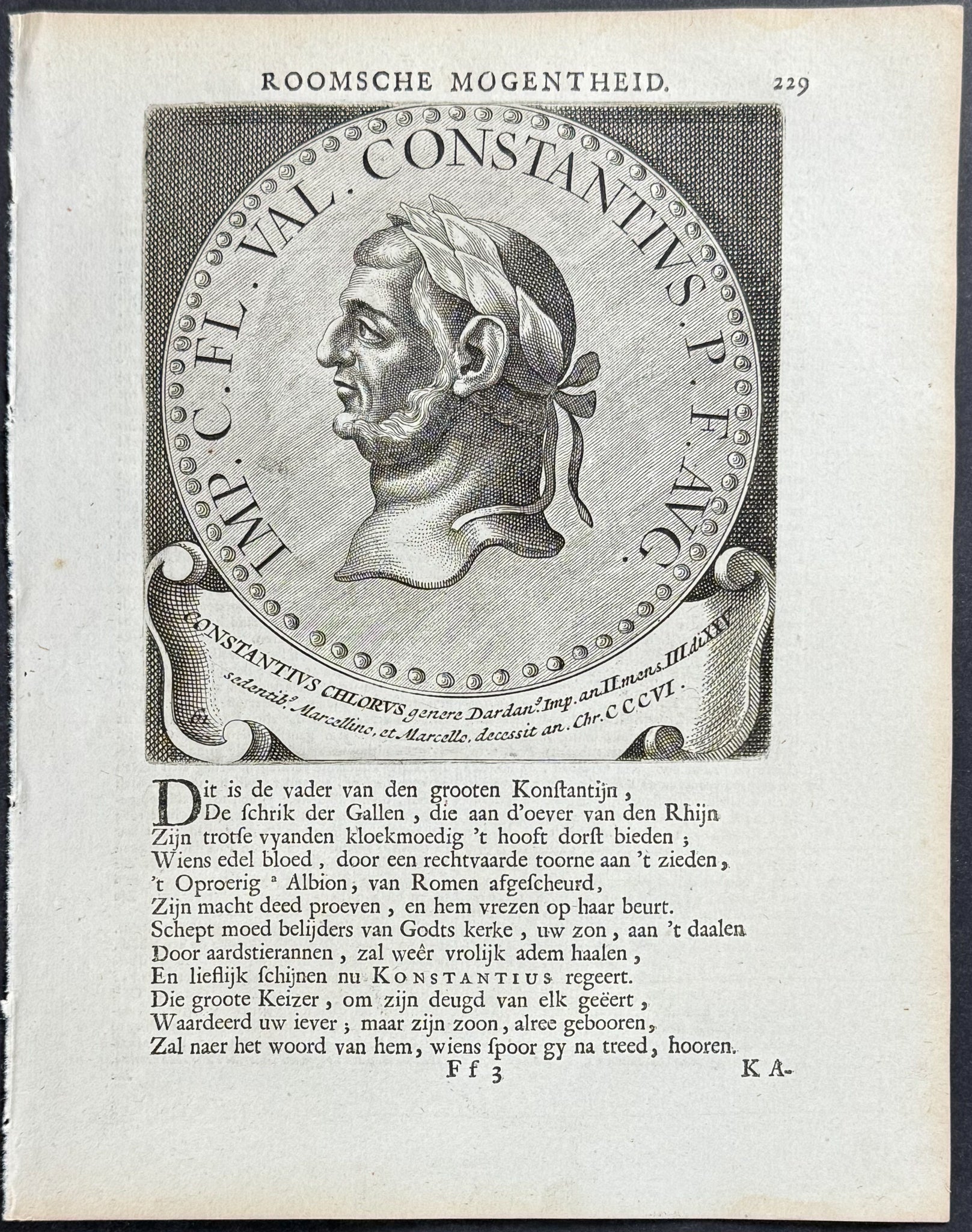 Portrait of Roman Caesar or Emperor: Constantius Chlorus