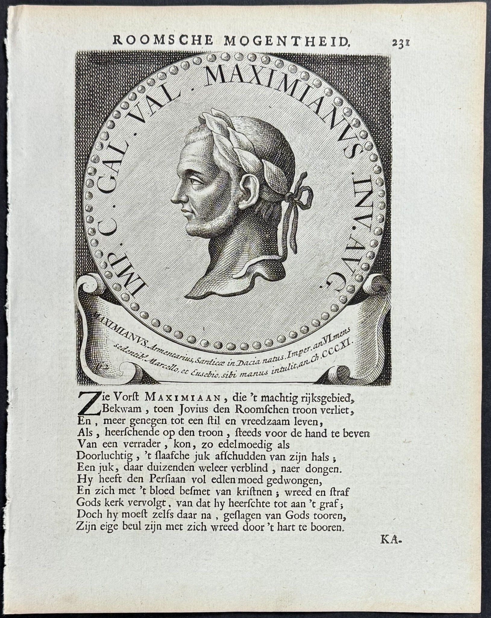 Portrait of Roman Caesar or Emperor: Maximianus