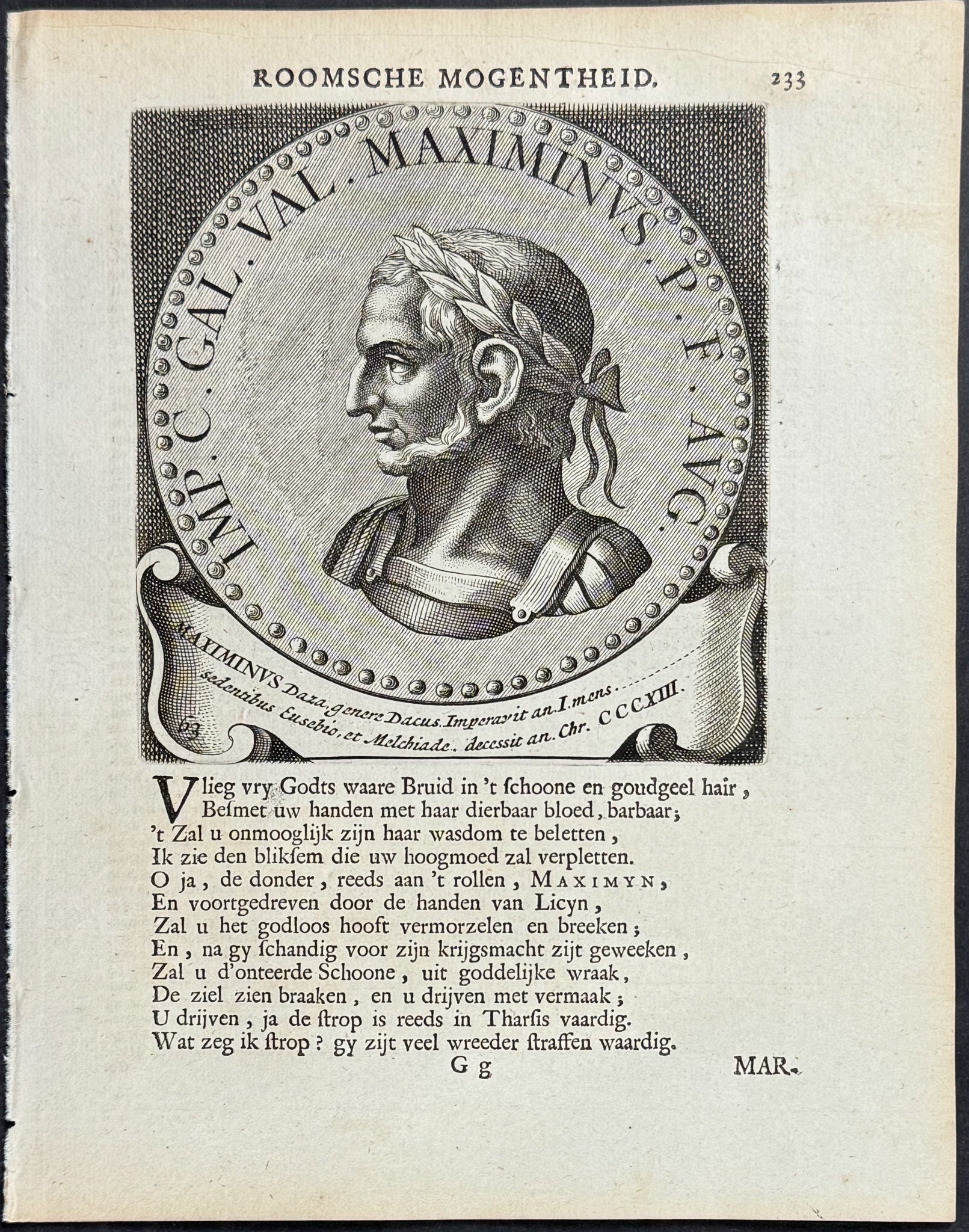 Portrait of Roman Caesar or Emperor: Maximinus