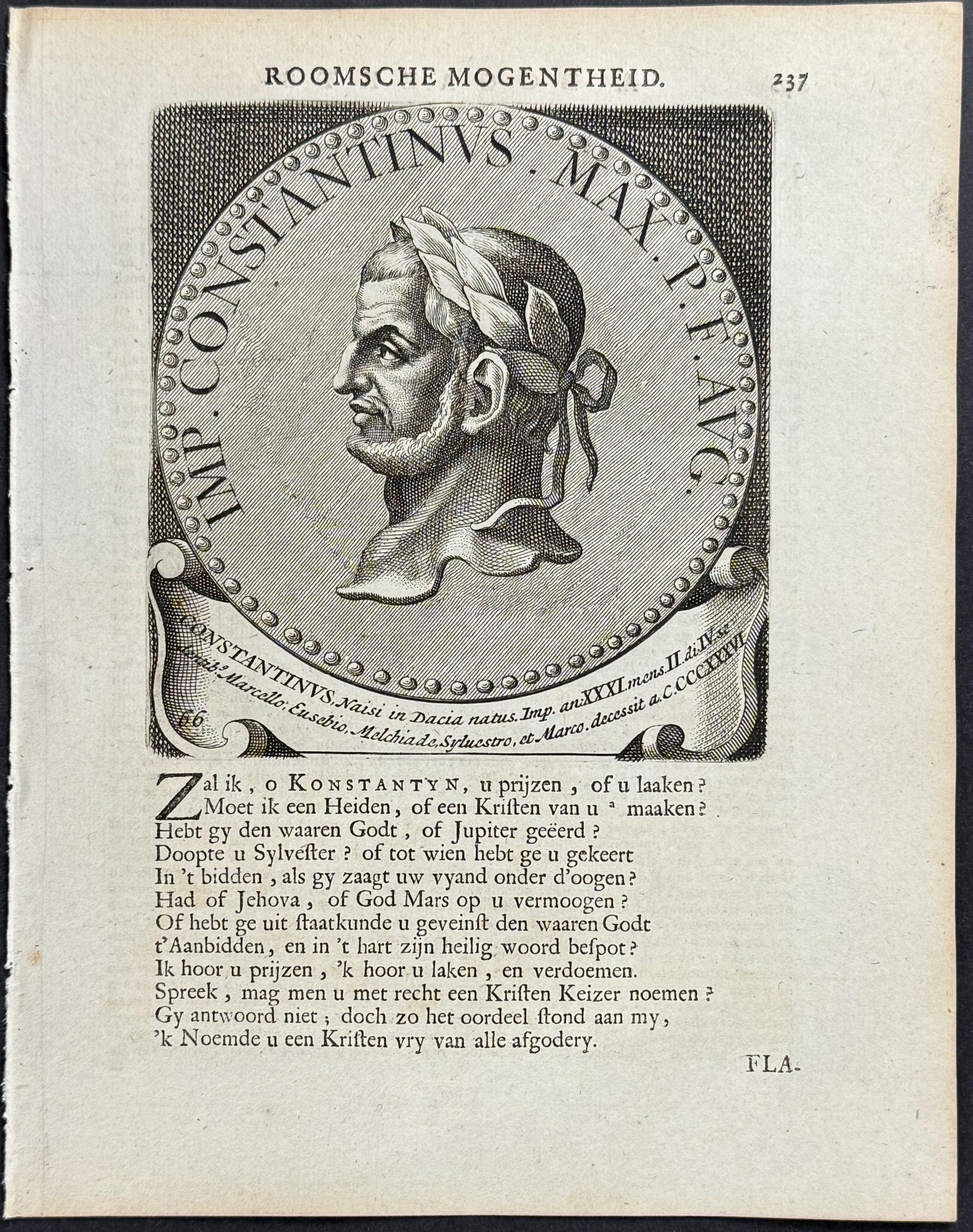 Portrait of Roman Caesar or Emperor: Constantinus