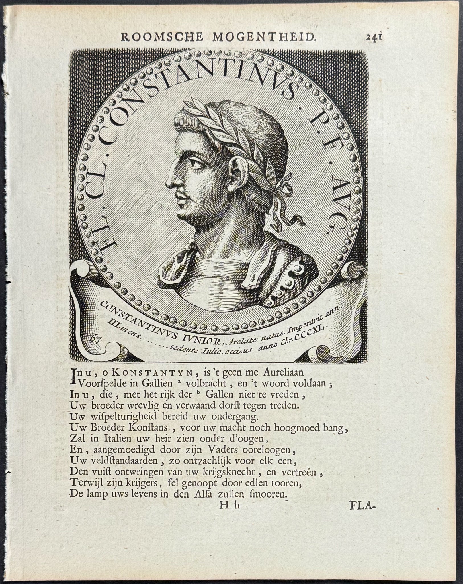 Portrait of Roman Caesar or Emperor: Constantinus Junior