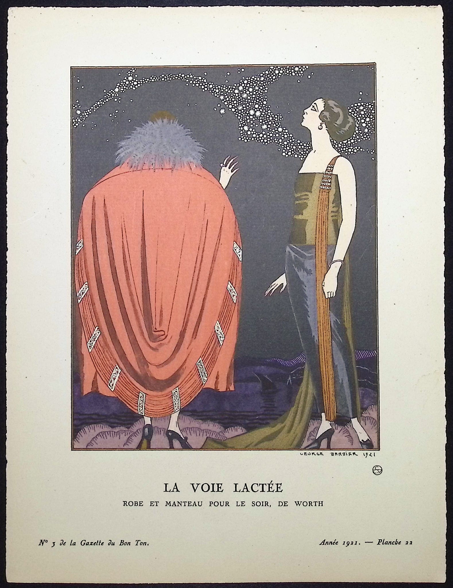 La Voie Lactee - Robe et manteau pour le soir de Worth