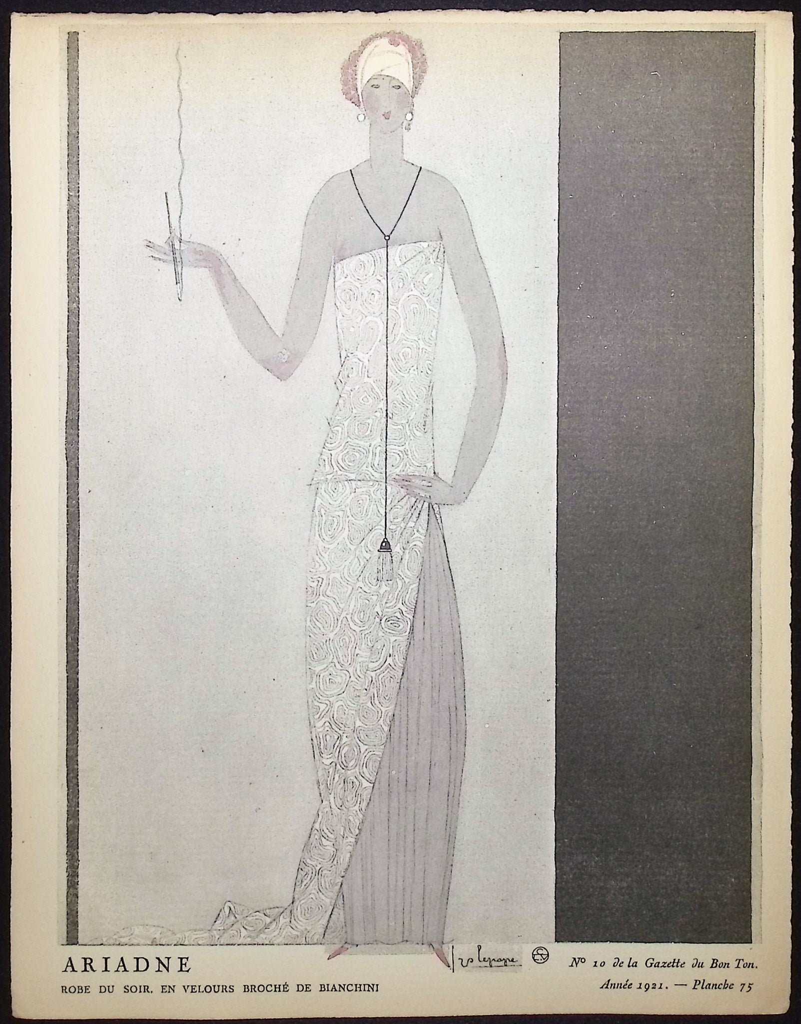Ariadne - Robe du Soir, en Velours Broche de Bianchini