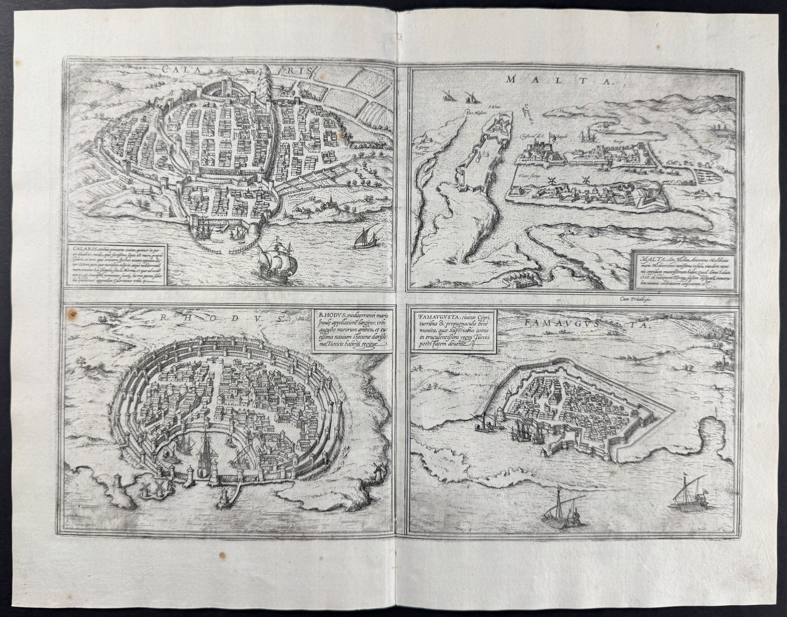 Views of Italy:  Cagliari, Malta, Rhodos and Famagusta