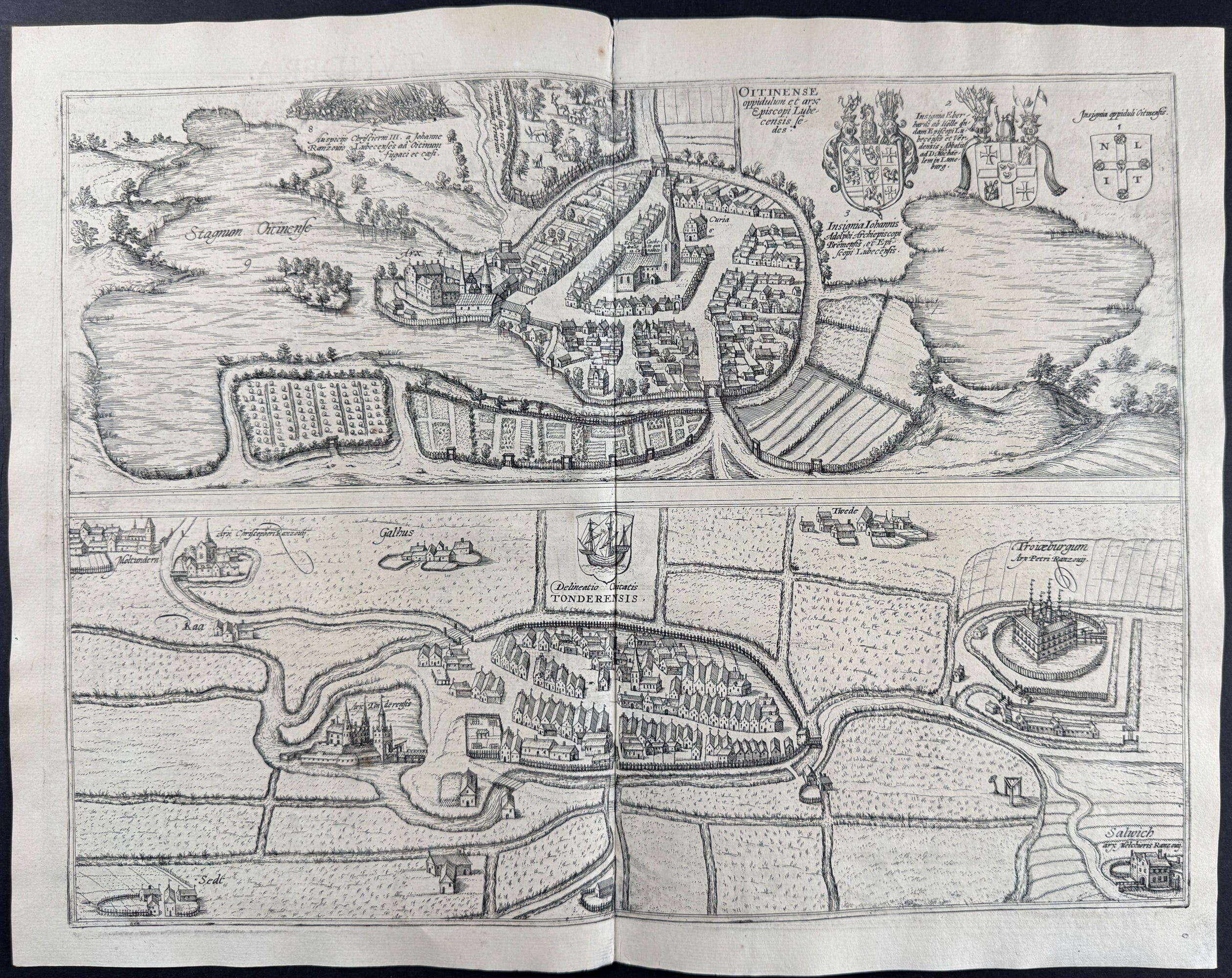 View of Odense, Denmark and Tonder, Germany